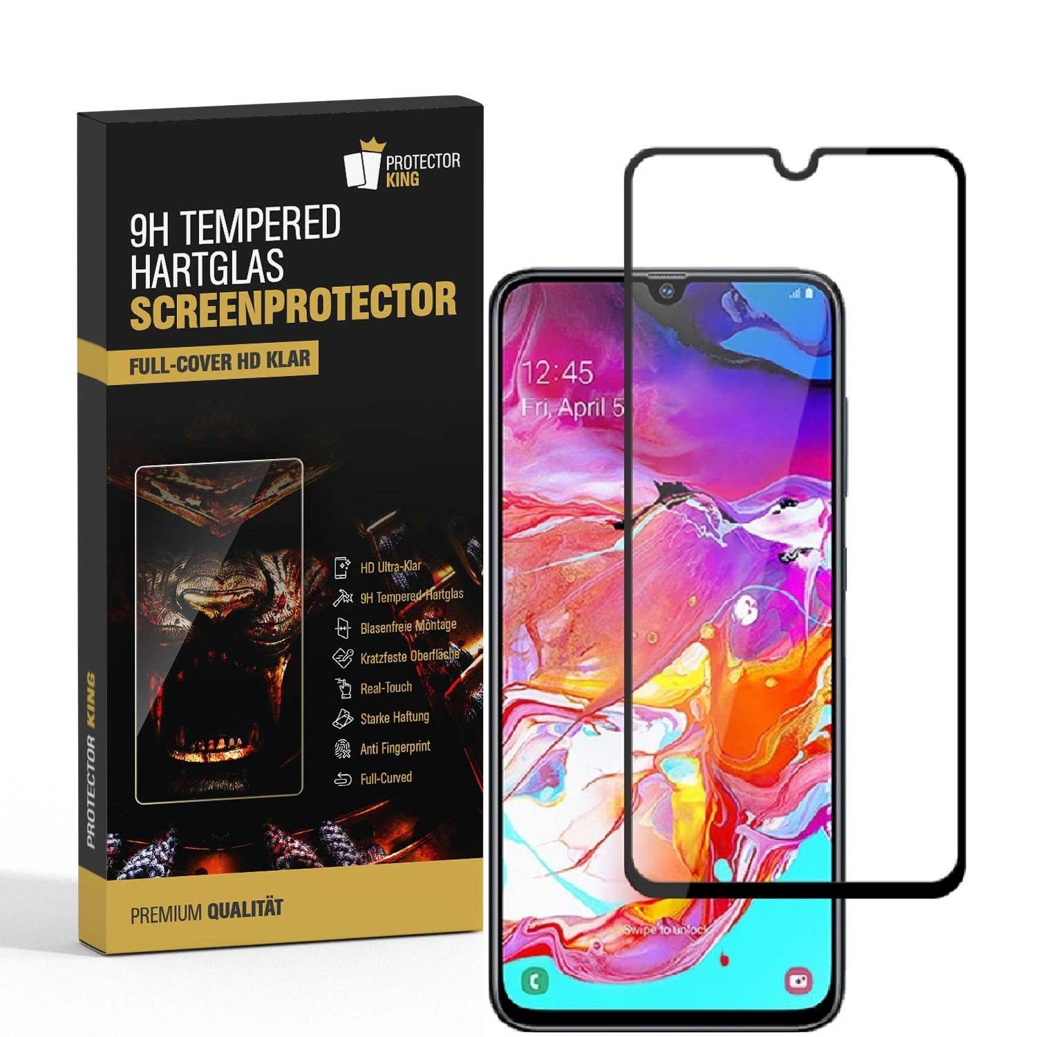 4x 9H Panzerglas für Samsung Galaxy A20 FULL COVER Displayschutz Schutzglas Hartglas Schutzfolie Panzerfolie KLAR Tempered echtes Displayglas