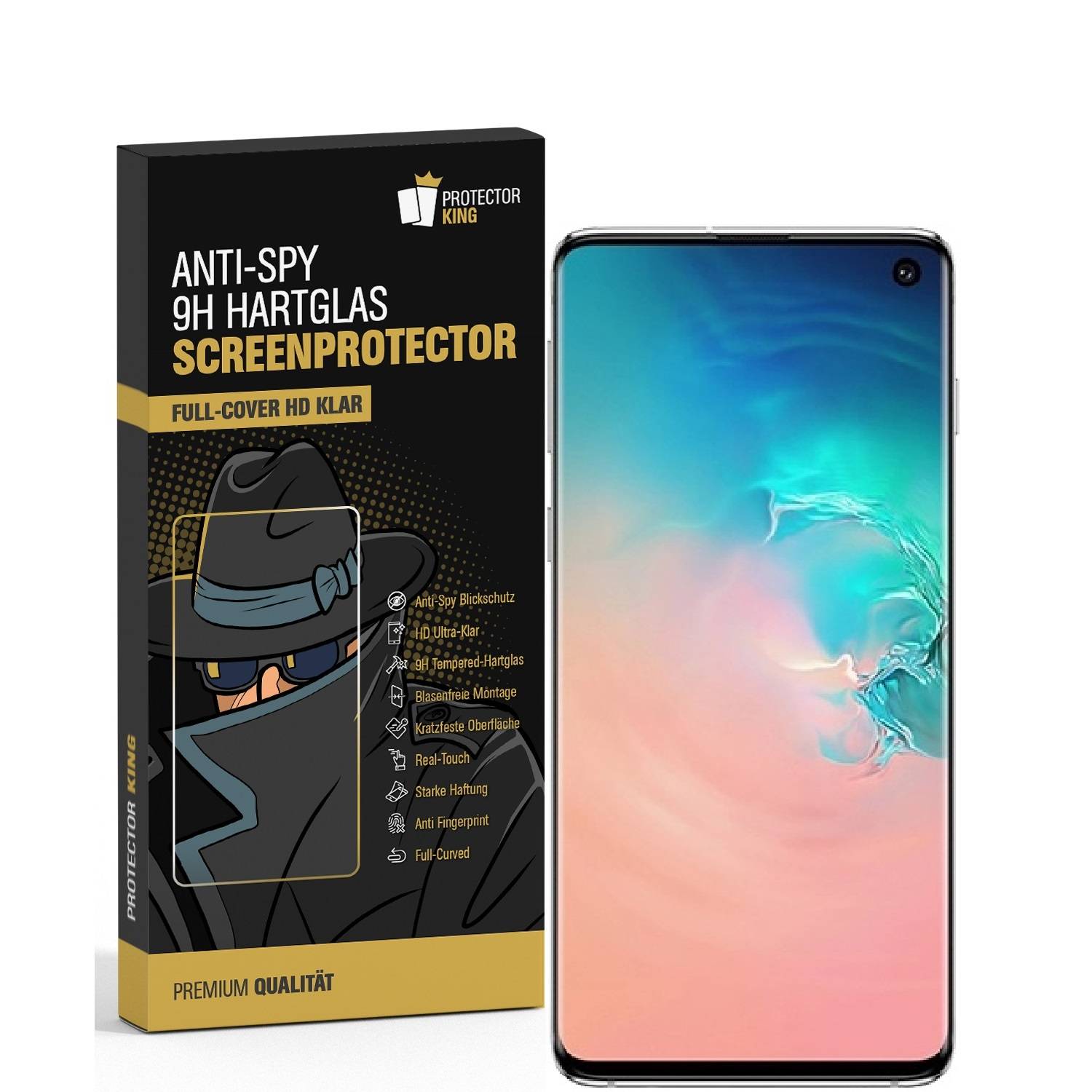2x Blickschutz 9H Panzerhartglas für Samsung Galaxy S10 FULL CURVED ANTI-SPY Privacy Displayschutz Panzerfolie Schutzfolie Schutzglas echtes