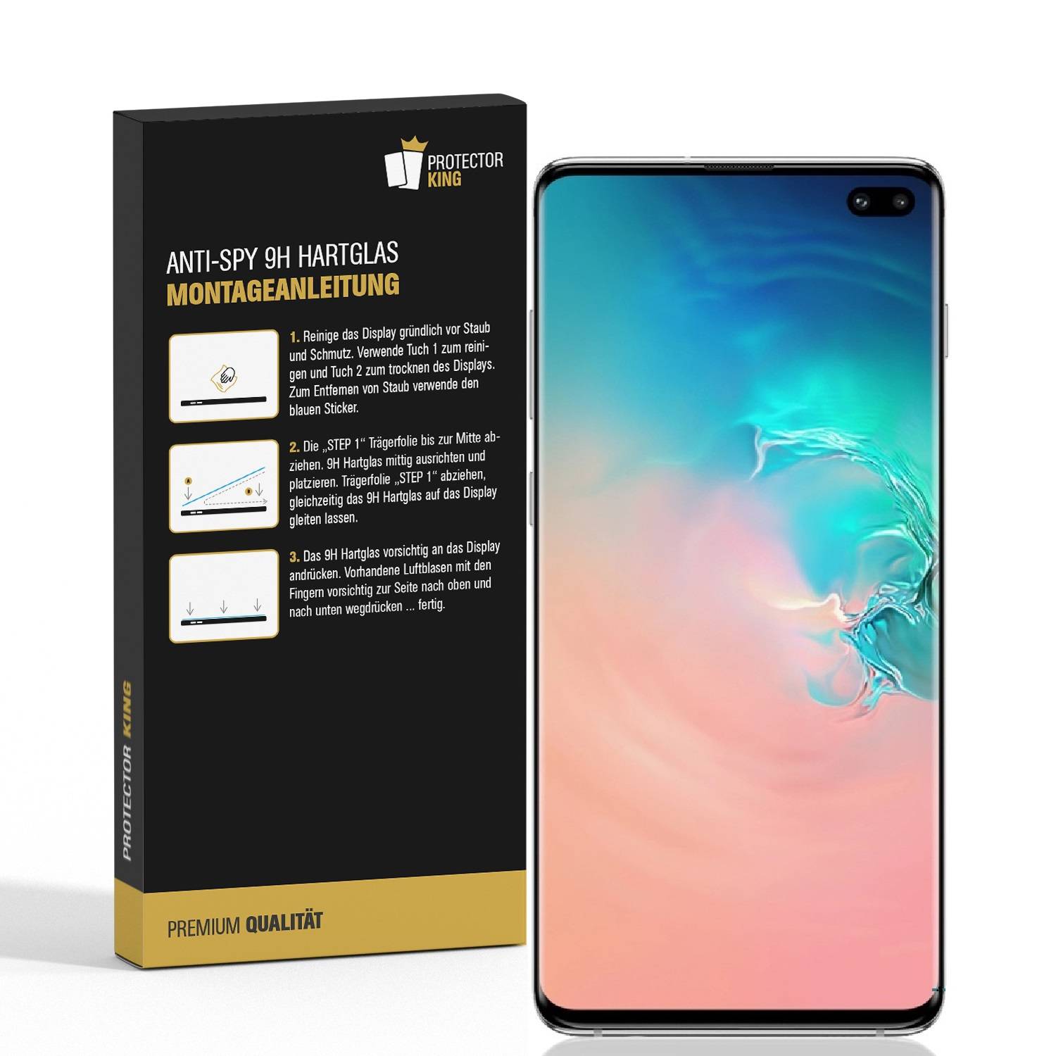 6x Blickschutz 9H Panzerhartglas für Samsung Galaxy S10 Plus FULL CURVED ANTI-SPY Privacy Displayschutz Panzerfolie Schutzfolie Schutzglas echtes