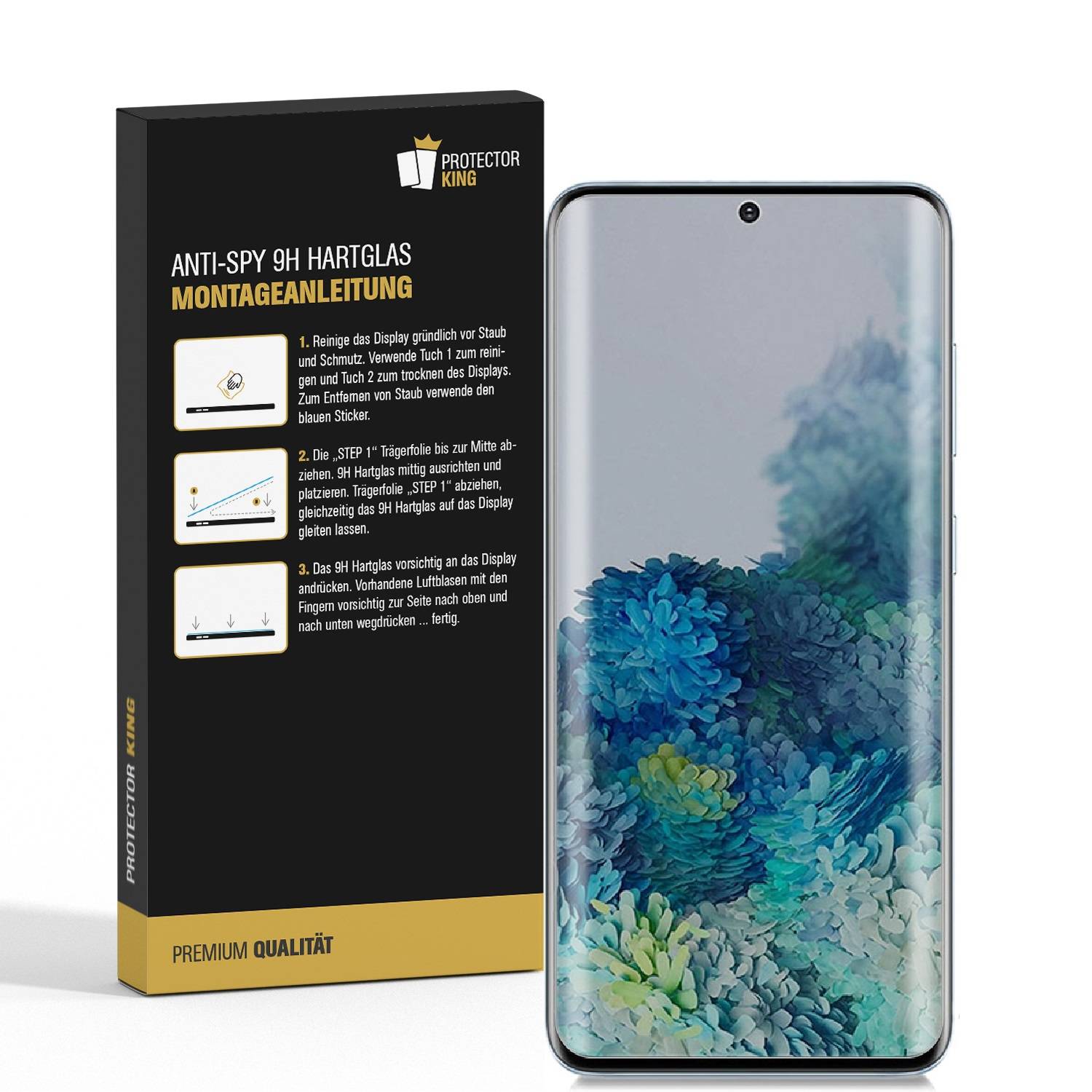 3x Blickschutz 9H Panzerhartglas für Samsung Galaxy S20 Plus FULL CURVED ANTI-SPY Privacy Displayschutz Panzerfolie Schutzfolie Schutzglas echtes