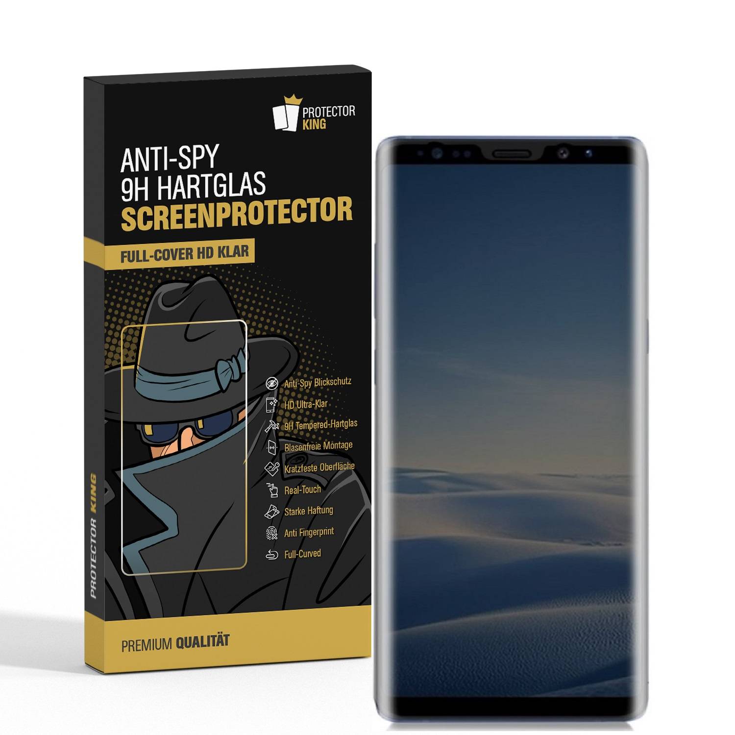 Kopie von 5x 9H Panzerglas für Samsung Galaxy Note 9 FULL CURVED ANTI-SPY Privacy Displayschutz Panzerfolie Schutzfolie Hartglas Schutzglas