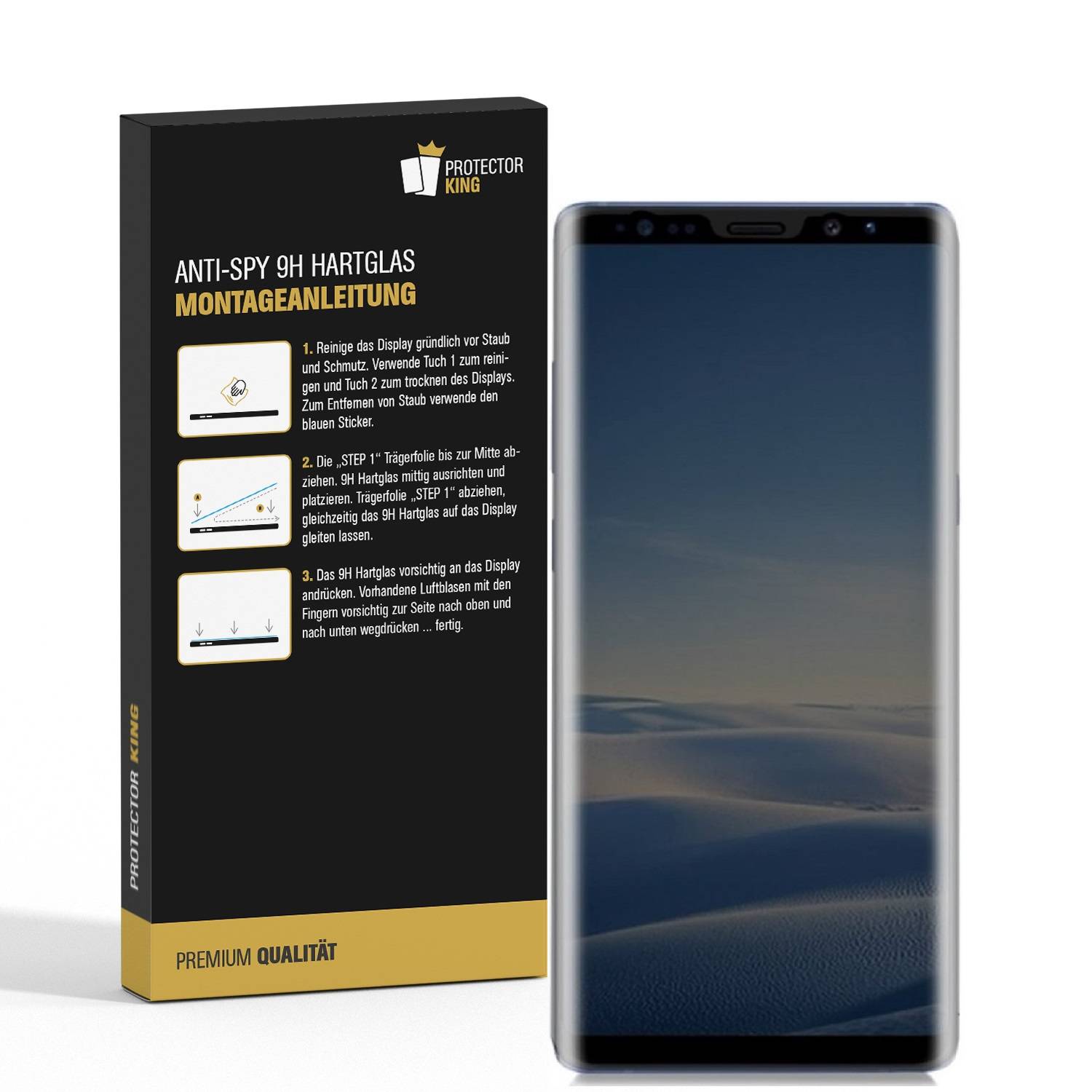 3x 9H Panzerglas für Samsung Galaxy Note 9 FULL CURVED ANTI-SPY Privacy Displayschutz Panzerfolie Schutzfolie Hartglas Schutzglas Displayglas