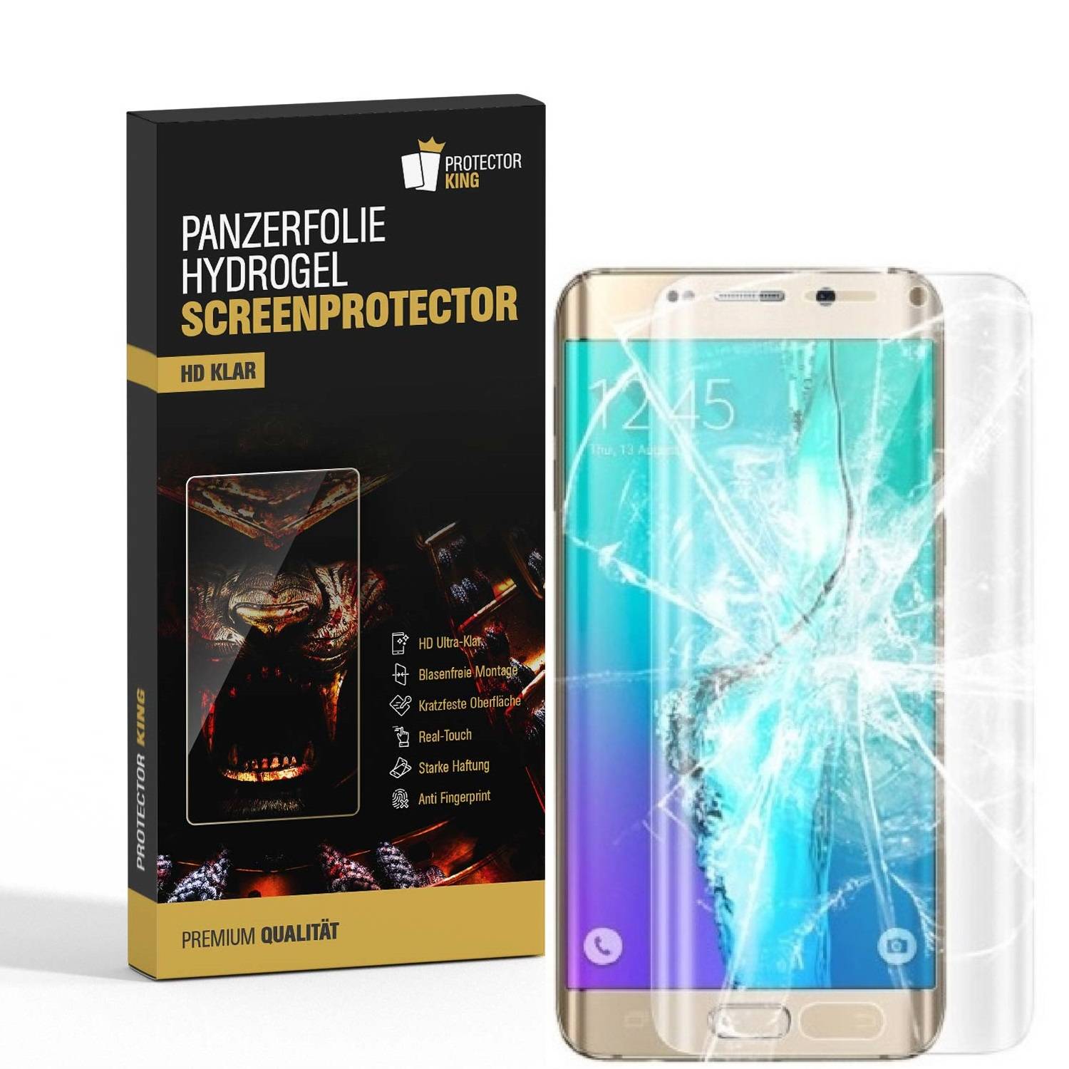 6x Hydrogel-Glass für Samsung Galaxy S6 Edge Selbstheilend für Micro Kratzer 3D KLAR Panzerfolie Displayschutz Schutzfolie Screen-Protector