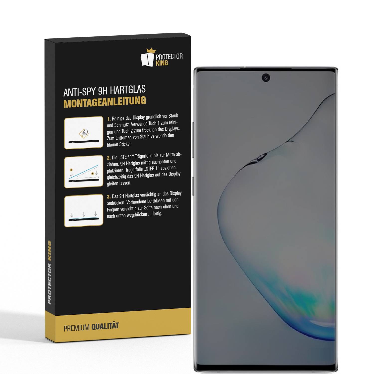 3x 9H Panzerglas für Samsung Galaxy Note 10 Anti-Spy Privacy Blickschutz echtes Tempered Panzerglas Panzerfolie Displayschutz Schutzfolie Schutzglas