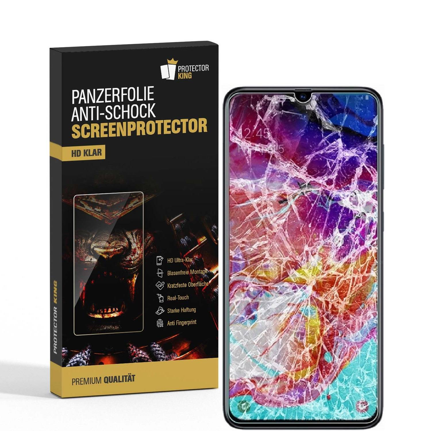 4x 9H Nano-Glass für Samsung Galaxy M30 3D KLAR Anti-Shock Anti-Bruch Anti-Stoß Anti-Schmutz Panzernanoglas Displayschutz Schutzfolie Panzerfolie Pa