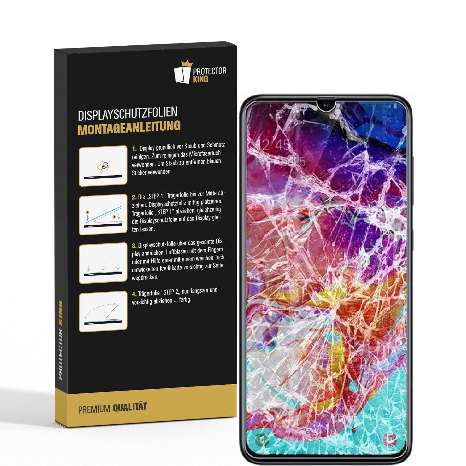 3x 9H Nano-Glass für Samsung Galaxy M30 3D KLAR Anti-Shock Anti-Bruch Anti-Stoß Anti-Schmutz Panzernanoglas Displayschutz Schutzfolie Panzerfolie Pa