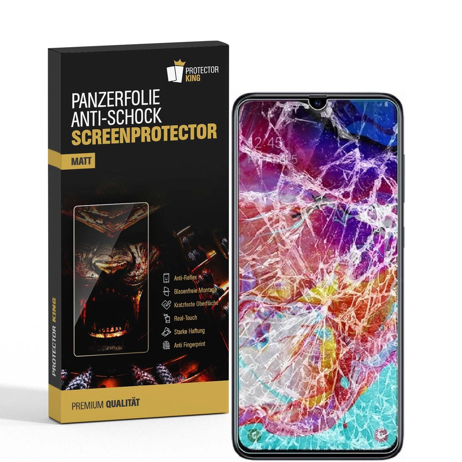 4x Panzerfolie für Samsung Galaxy M30 ANTI-SCHOCK Displayschutz Displayfolie MATT