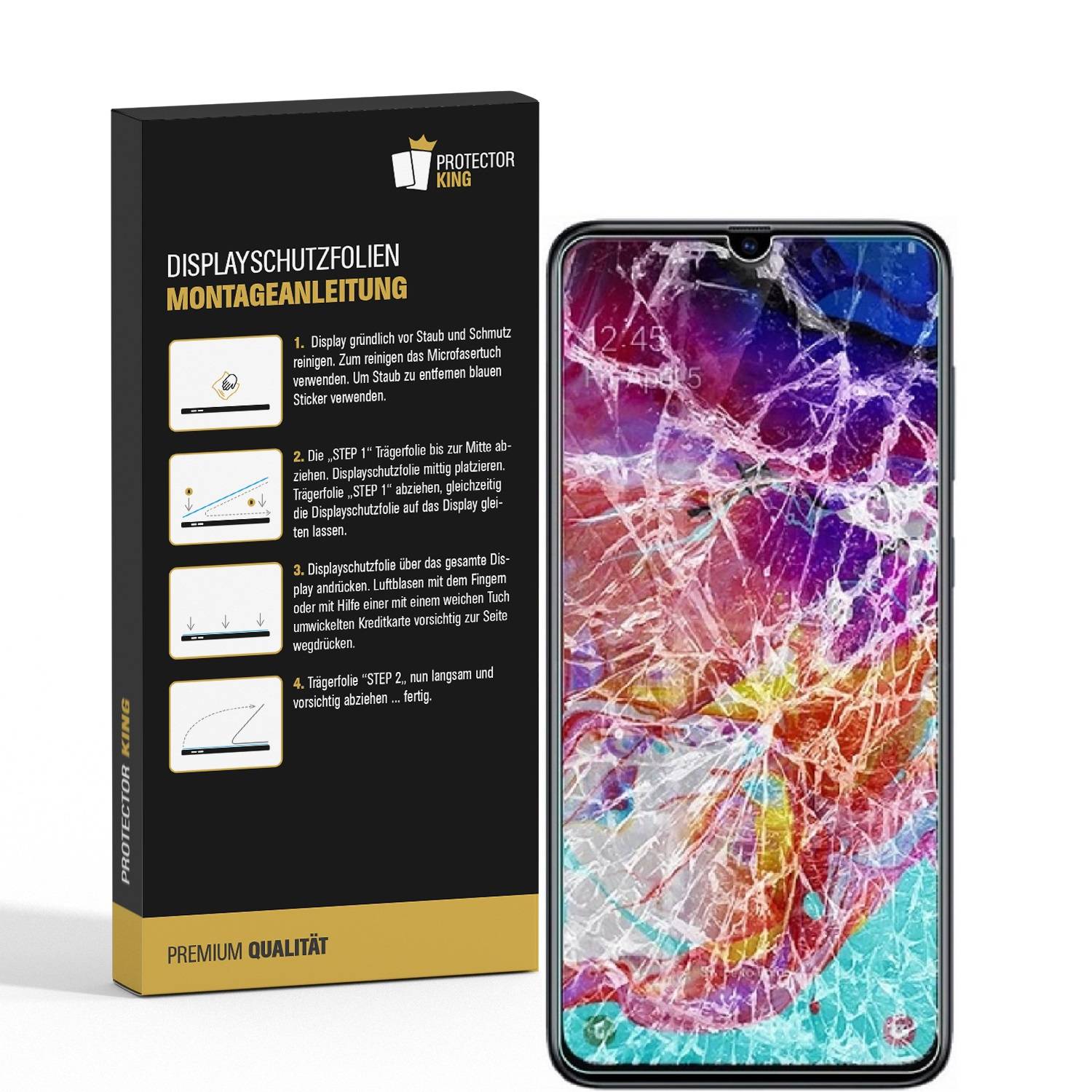4x Panzerfolie für Samsung Galaxy M30 ANTI-SCHOCK Displayschutz Displayfolie MATT