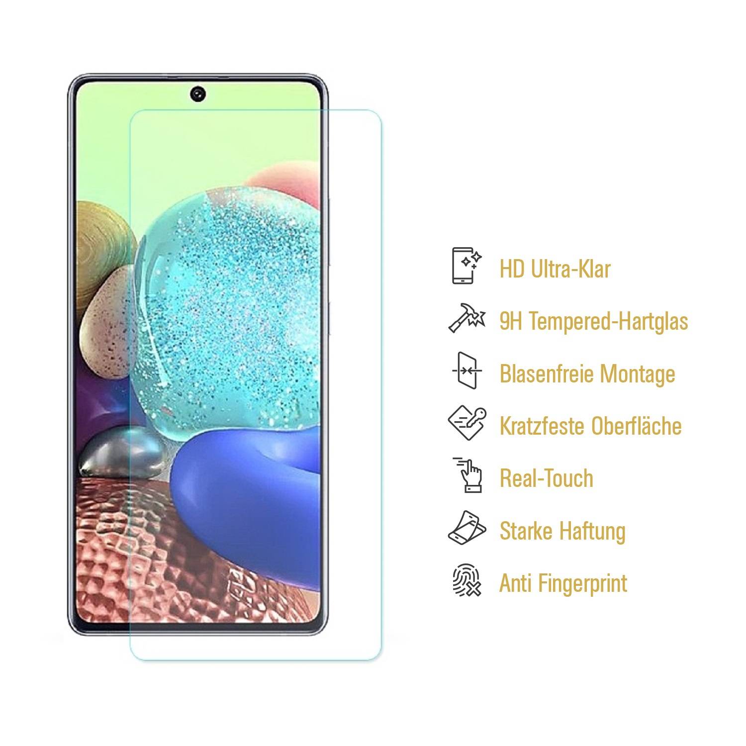2x 9H Hartglas für Samsung Galaxy A71 Panzerfolie Displayschutz Schutzglas KLAR Panzerglas Schutzfolie