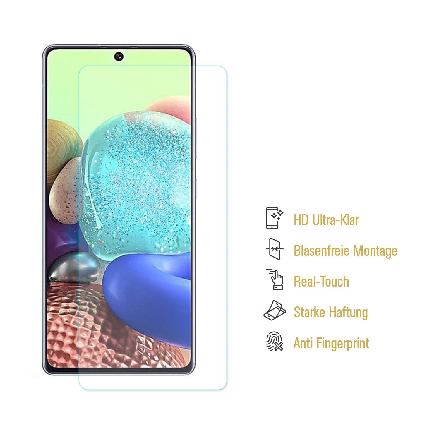 4x Displayschutzfolie für Samsung Galaxy A71 Displayfolie HD KLAR