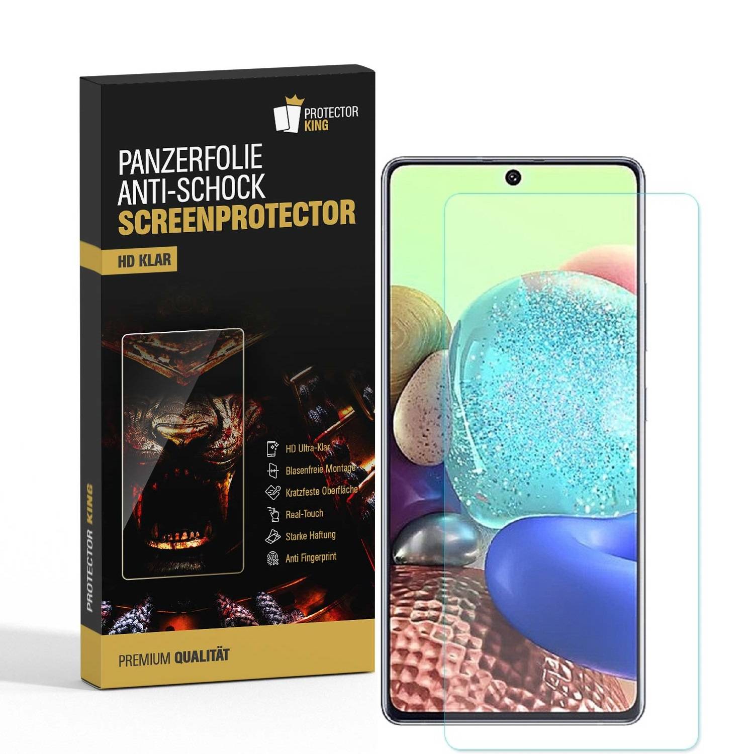 6x 9H Nano-Glass für Samsung Galaxy A71 3D KLAR Anti-Shock Anti-Bruch Anti-Stoß Anti-Schmutz Panzernanoglas Displayschutz Schutzfolie Panzerfolie Pa