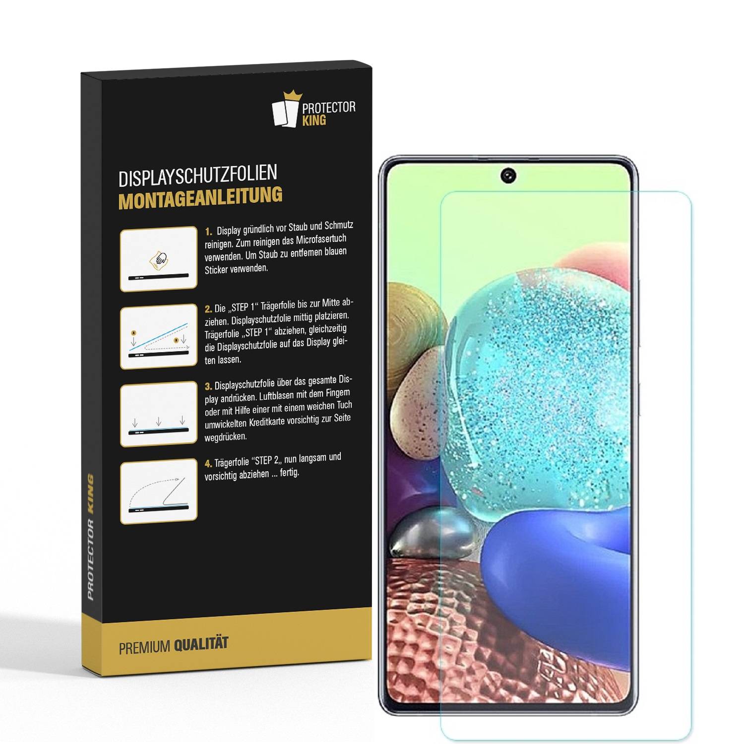 3x 9H Nano-Glass für Samsung Galaxy A71 3D KLAR Anti-Shock Anti-Bruch Anti-Stoß Anti-Schmutz Panzernanoglas Displayschutz Schutzfolie Panzerfolie Pa