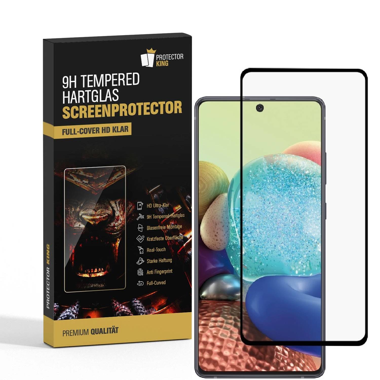 4x 9H Hartglas für Samsung Galaxy A71 FULL COVER Panzerfolie Displayschutz KLAR Panzerglas Schutzglas Displayglas Folie