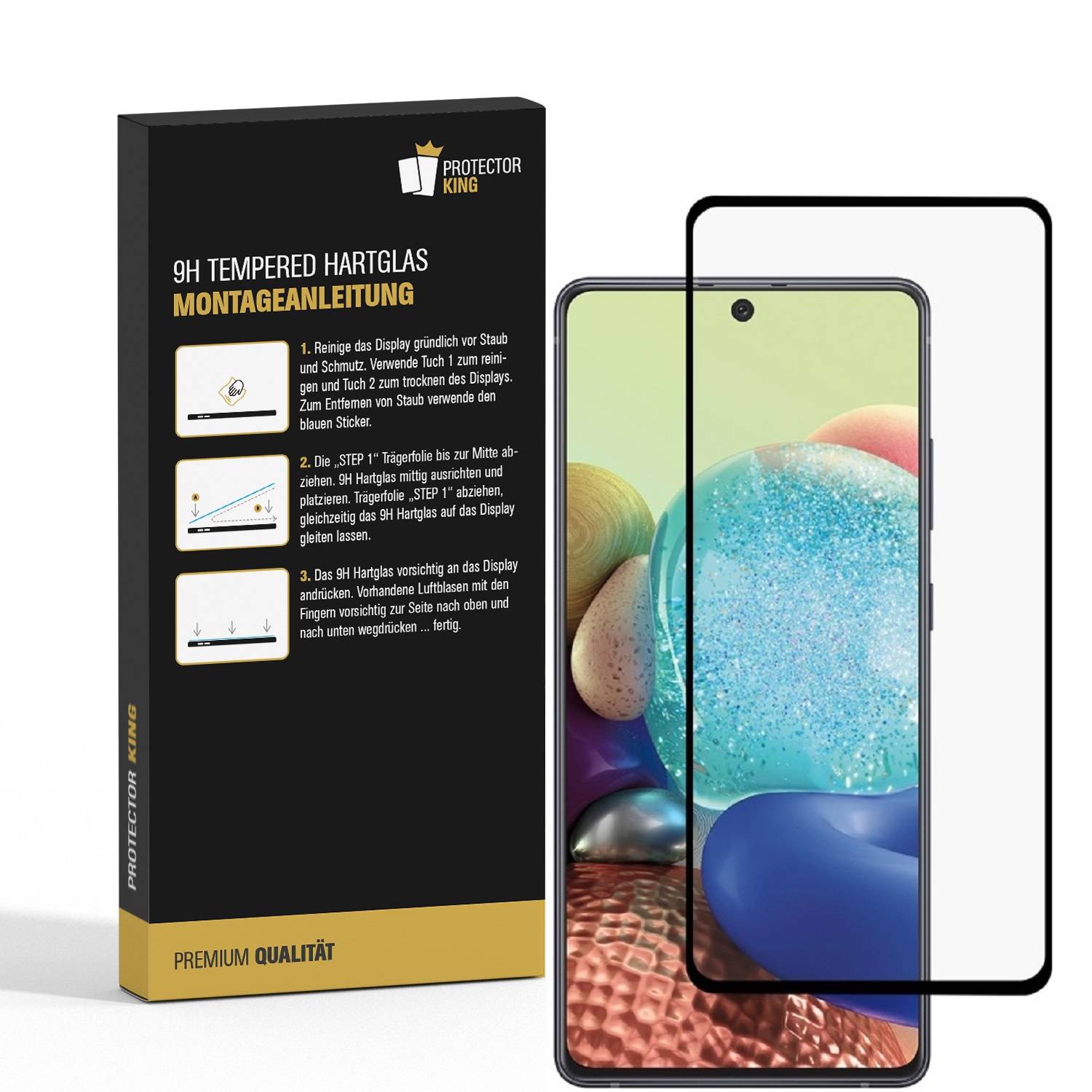 4x 9H Hartglas für Samsung Galaxy A71 FULL COVER Panzerfolie Displayschutz KLAR Panzerglas Schutzglas Displayglas Folie