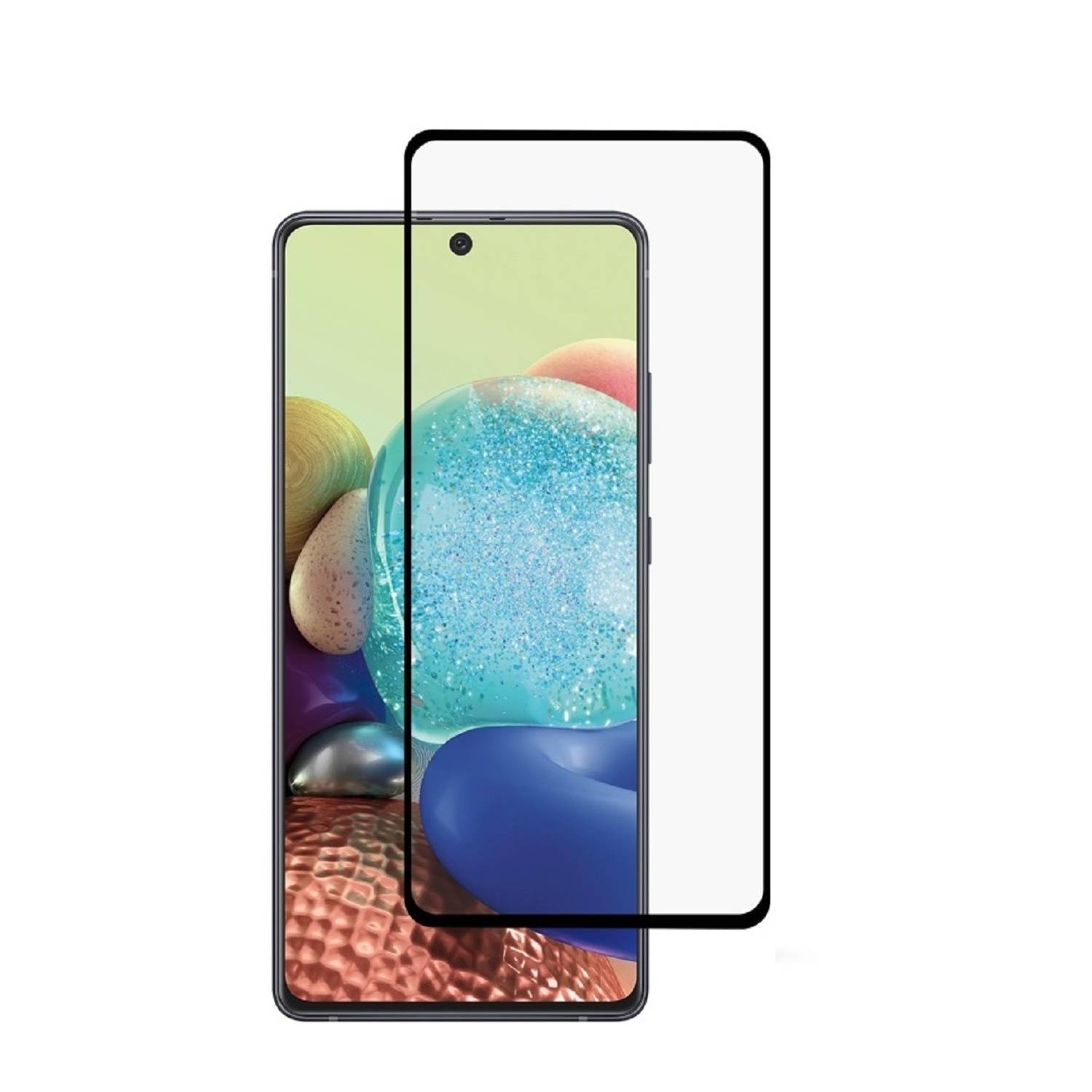 1x 9H Hartglas für Samsung Galaxy A71 FULL COVER Panzerfolie Displayschutz KLAR Panzerglas Schutzglas Displayglas Folie