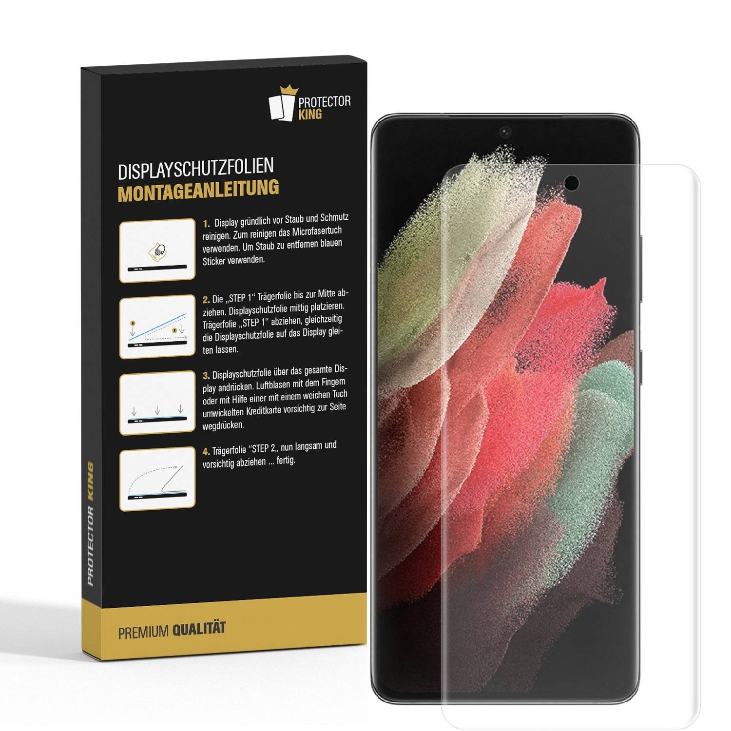 2x 9H Panzernanoglas für Samsung Galaxy S21 Ultra FULL CURVED MATT ANTI-REFLEX Displayschutz Schutzglas Schutzfolie Panzerglas ANTI-SHOCK/
