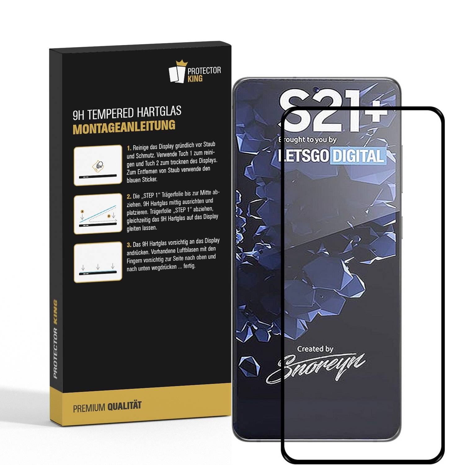 2x 9H Hartglas für Samsung Galaxy S21 Plus FULL COVER Schutzfolie Schutzglas SW Klar Displayschutz Panzerfolie Displayglas Tempered Glasfolie