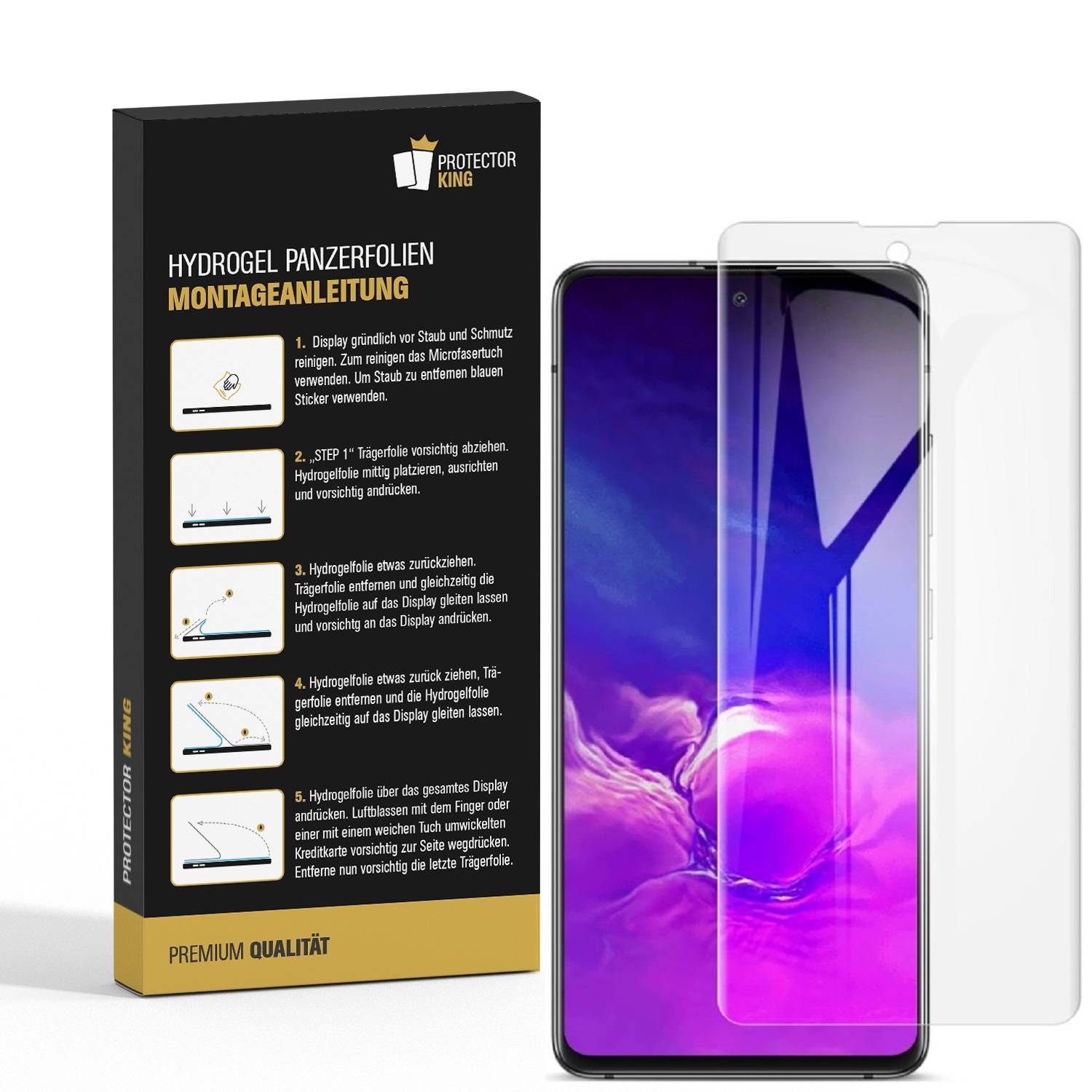 4x Hydrogel-Glass für Samsung Galaxy A51 Selbstheilend für Micro Kratzer 3D KLAR Panzerfolie Displayschutz Schutzfolie Screen-Protector