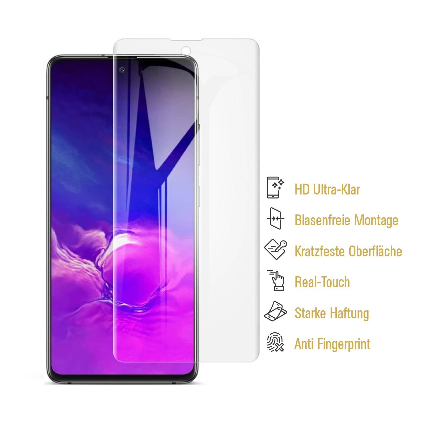 6x Hydrogel-Glass für Samsung Galaxy A51 Selbstheilend für Micro Kratzer 3D KLAR Panzerfolie Displayschutz Schutzfolie Screen-Protector