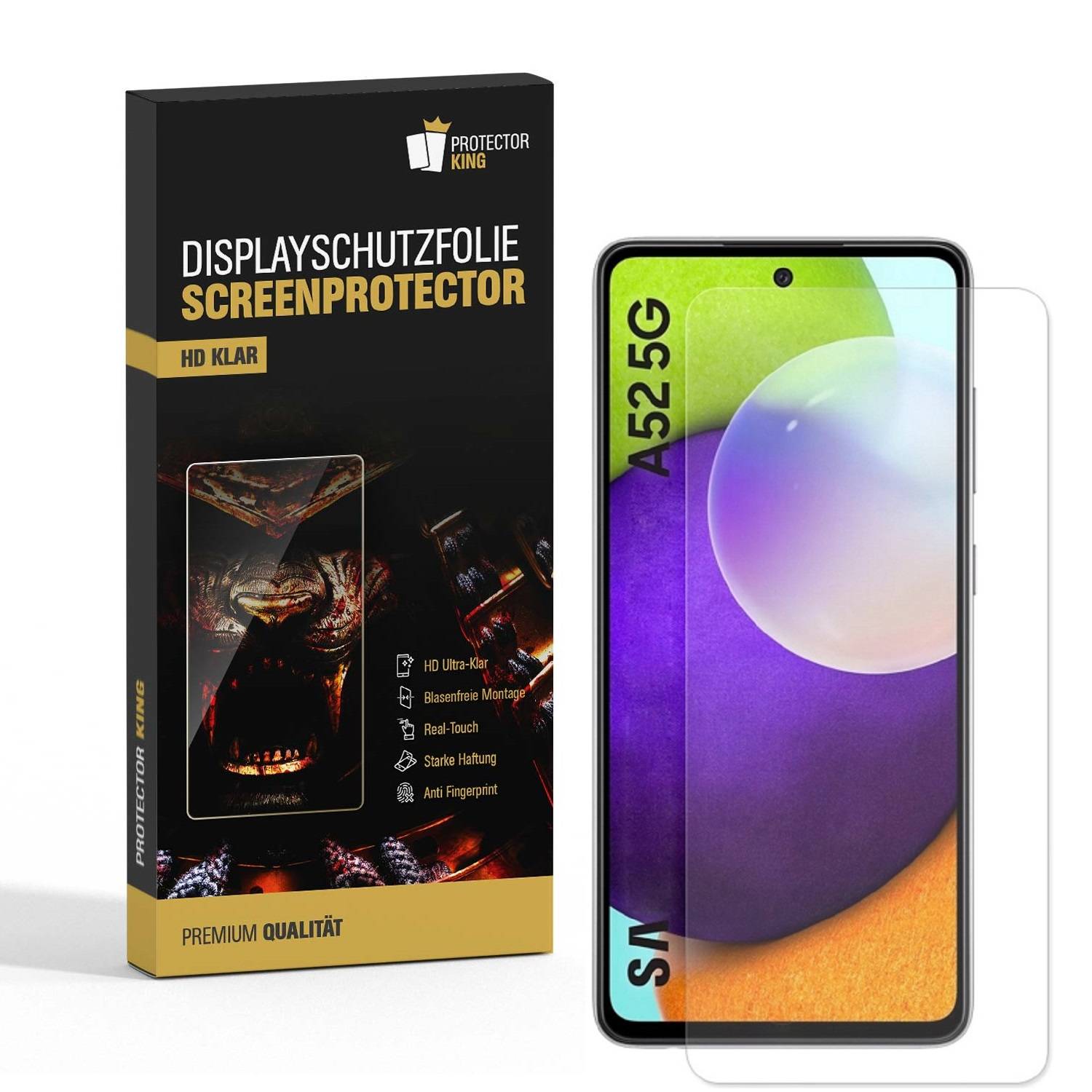 6x Displayschutzfolie für Samsung Galaxy A52 Displayfolie Schutzfolie HD KLAR