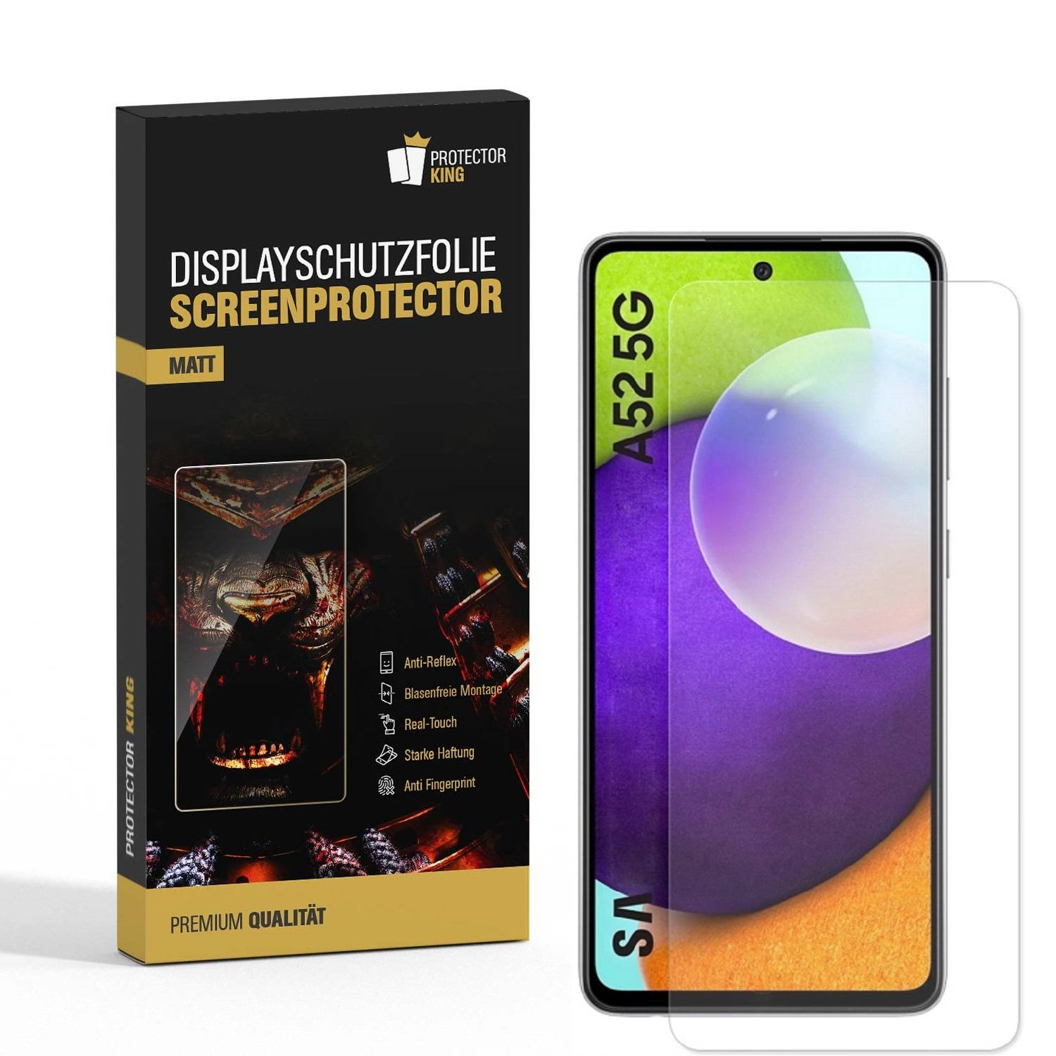 2x Displayfolie für Samsung Galaxy A52 ANTI-REFLEX Displayschutzfolie MATT