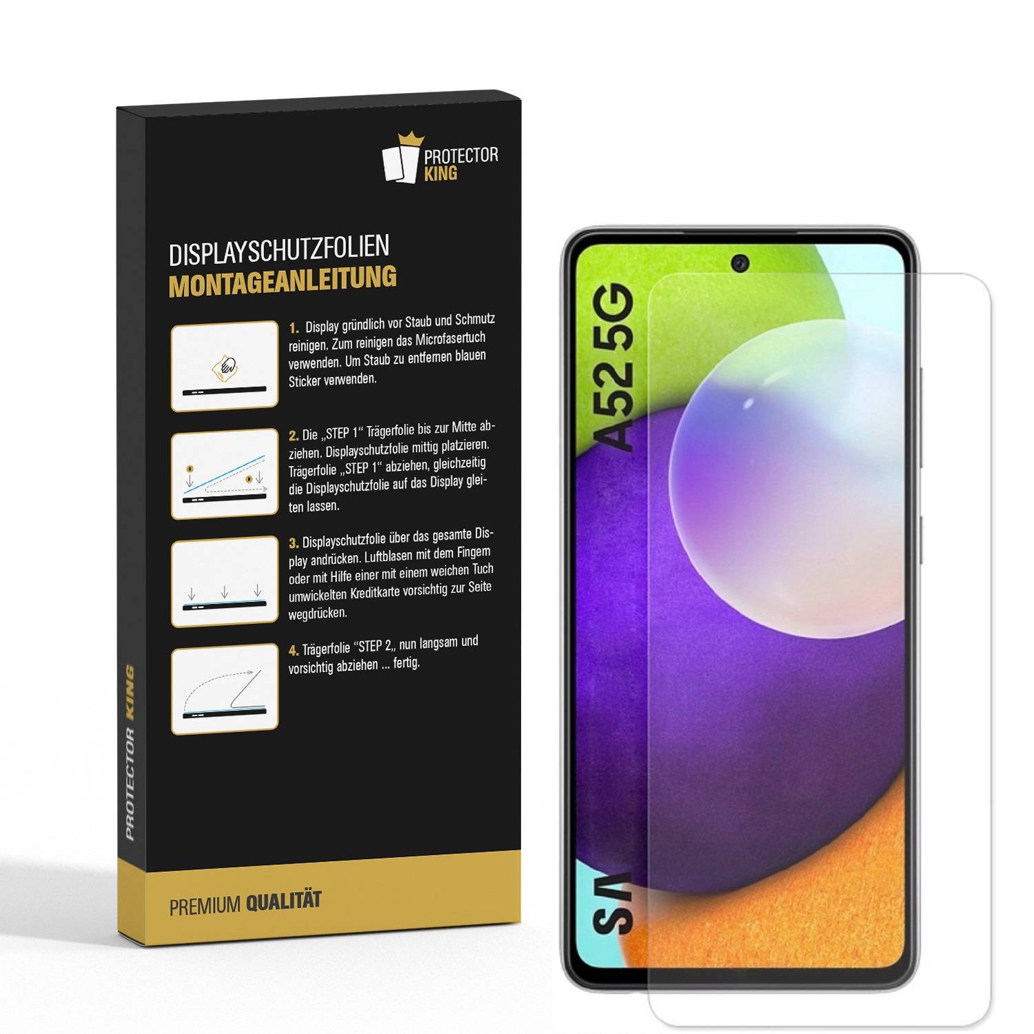 2x Panzerfolie für Samsung Galaxy A52 ANTI-SCHOCK Displayschutzfolie MATT