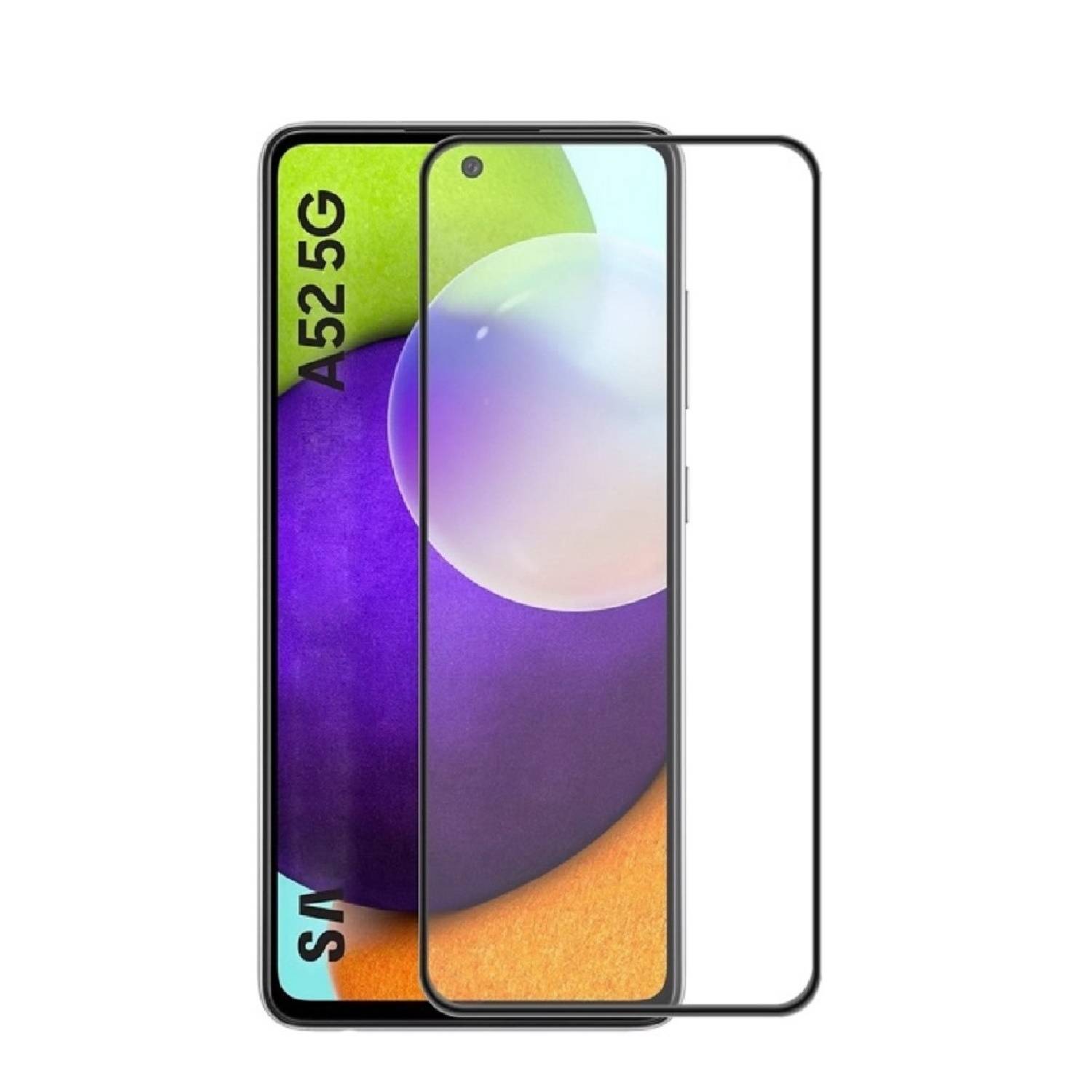 4x 9H Hartglas für Samsung Galaxy A52 FULL COVER Schutzfolie Schutzglas SW Displayglas Tempered Glasfolie Panzerglas Sicherheitsglas Echtglas