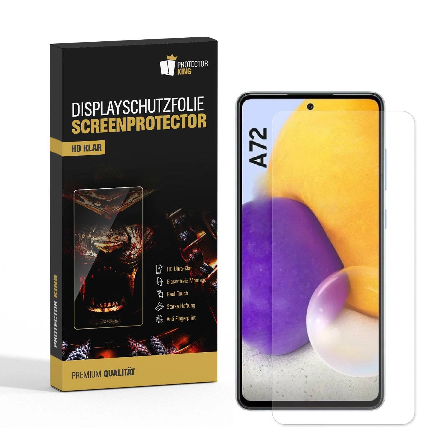 4x Displayschutzfolie für Samsung Galaxy A72 Displayfolie Schutzfolie HD KLAR
