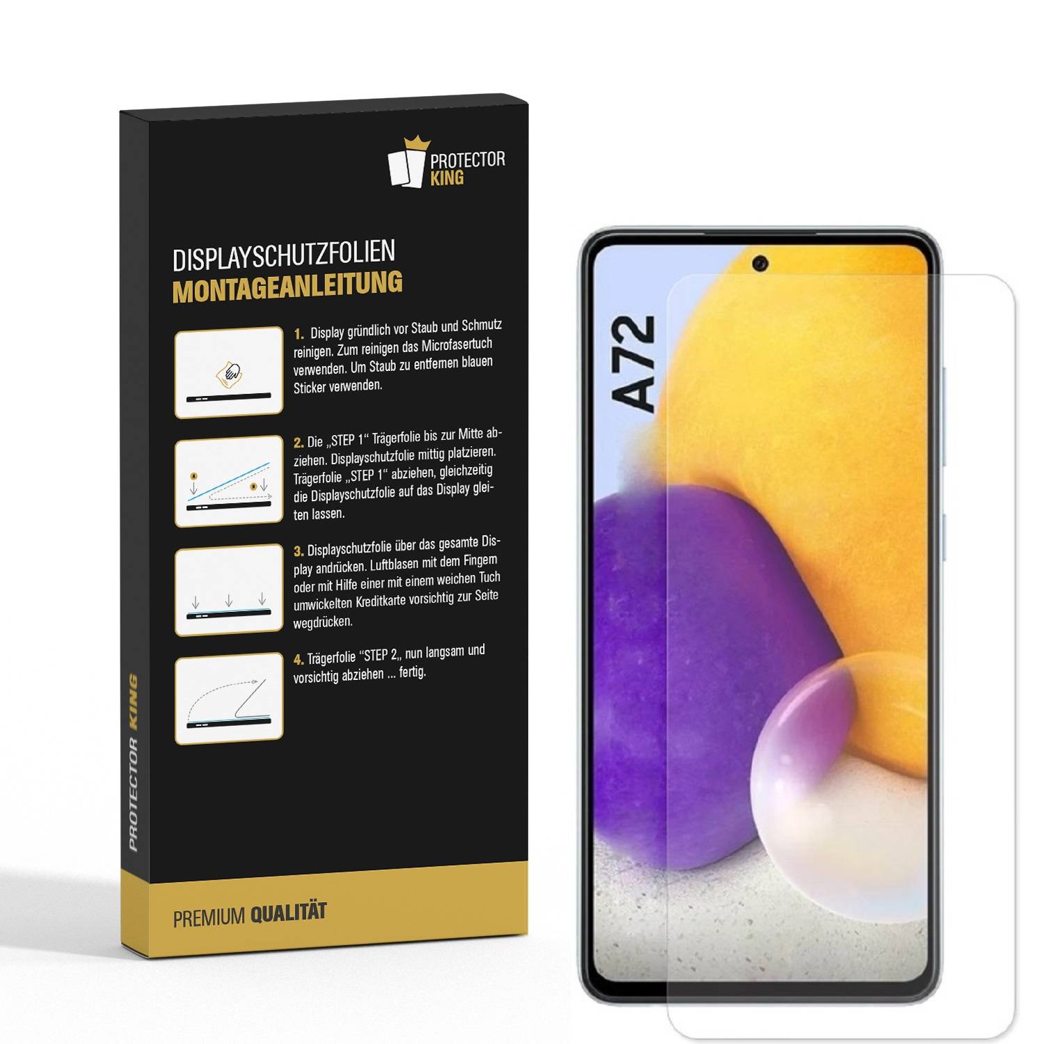 2x Displayschutzfolie für Samsung Galaxy A72 Displayfolie Schutzfolie HD KLAR