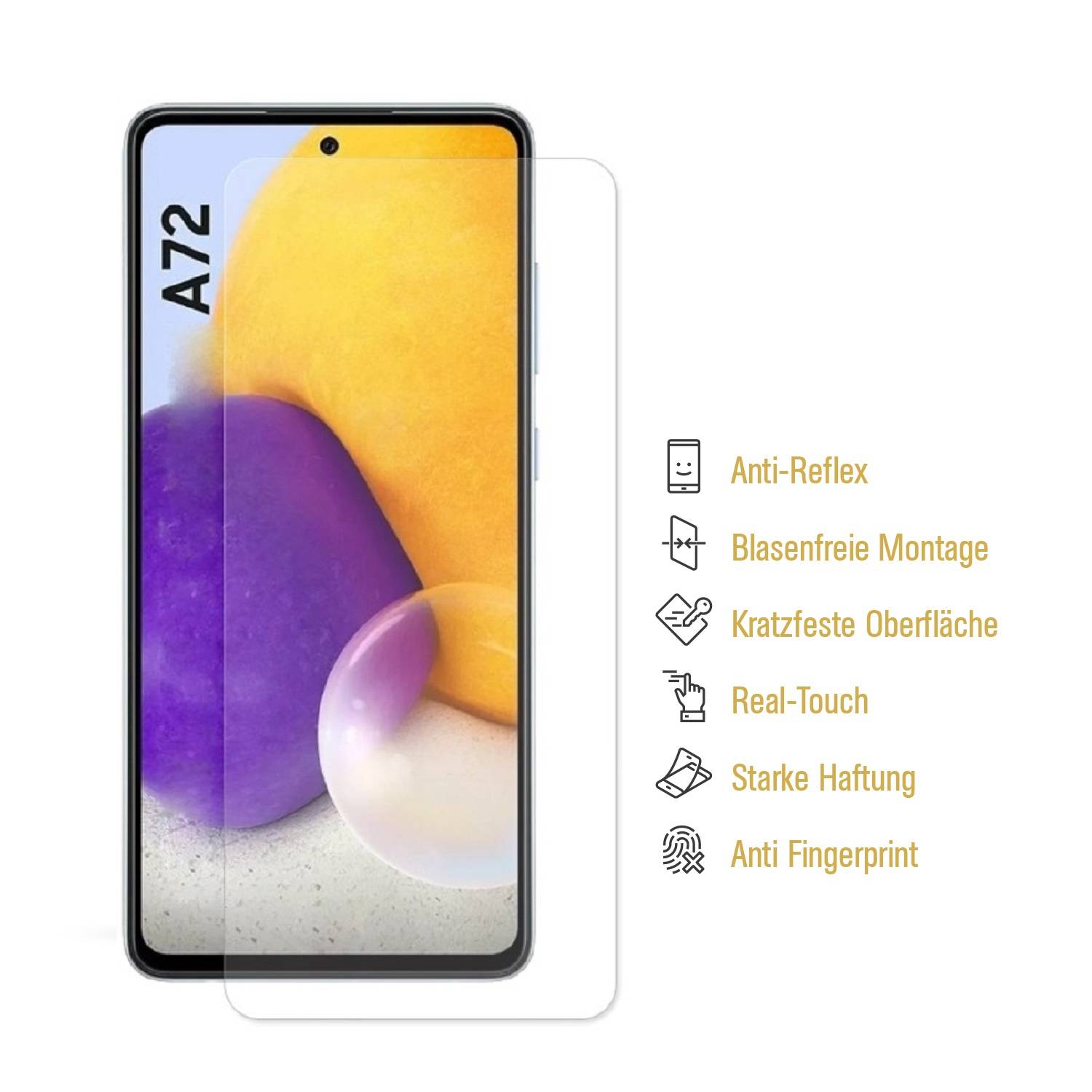 2x Panzerfolie für Samsung Galaxy A72 ANTI-SCHOCK Displayschutzfolie MATT