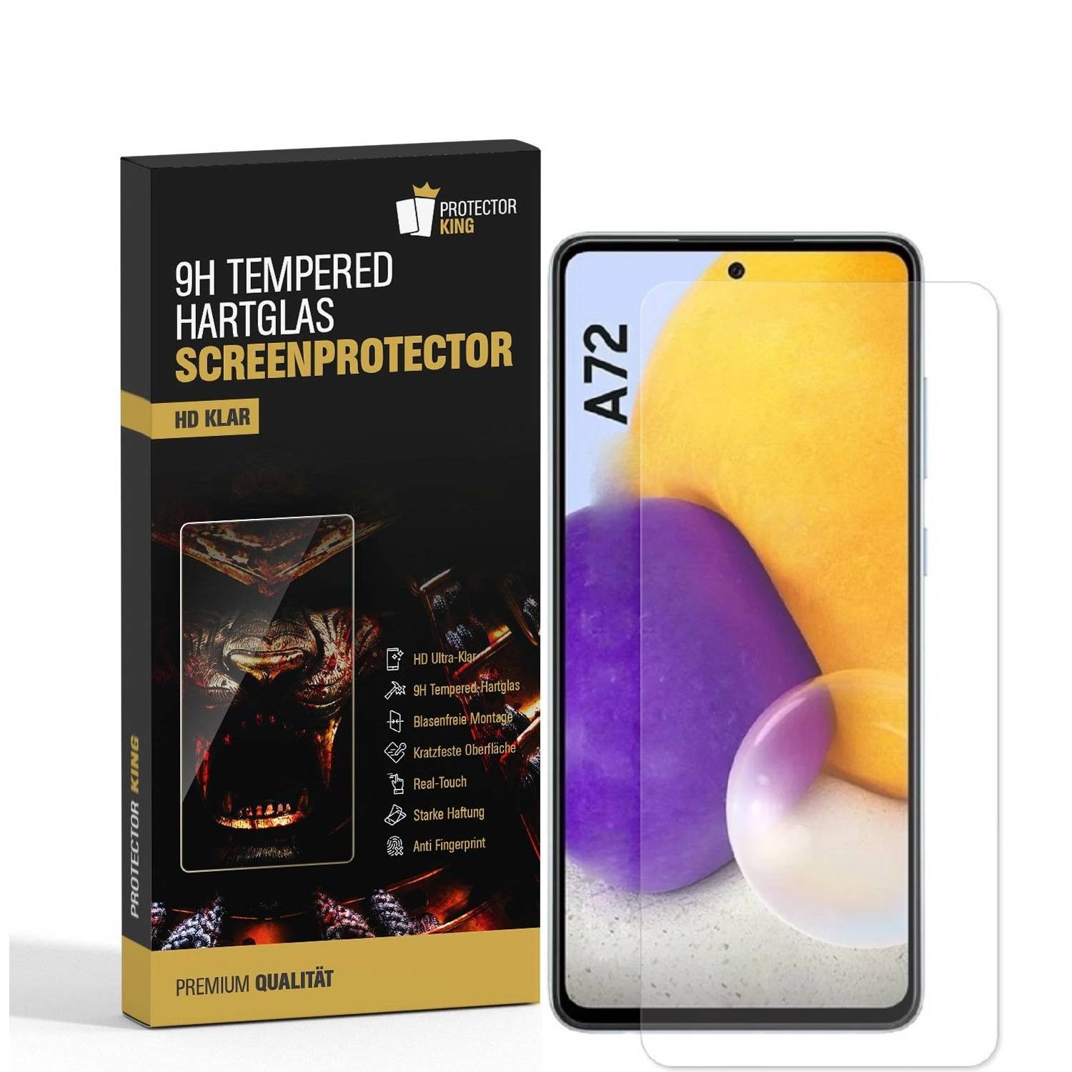 6x 9H Hartglas für Samsung Galaxy A72 Schutzfolie Schutzglas Klar Displayglas Tempered Glasfolie Panzerglas Sicherheitsglas Echtglas Displayschutz