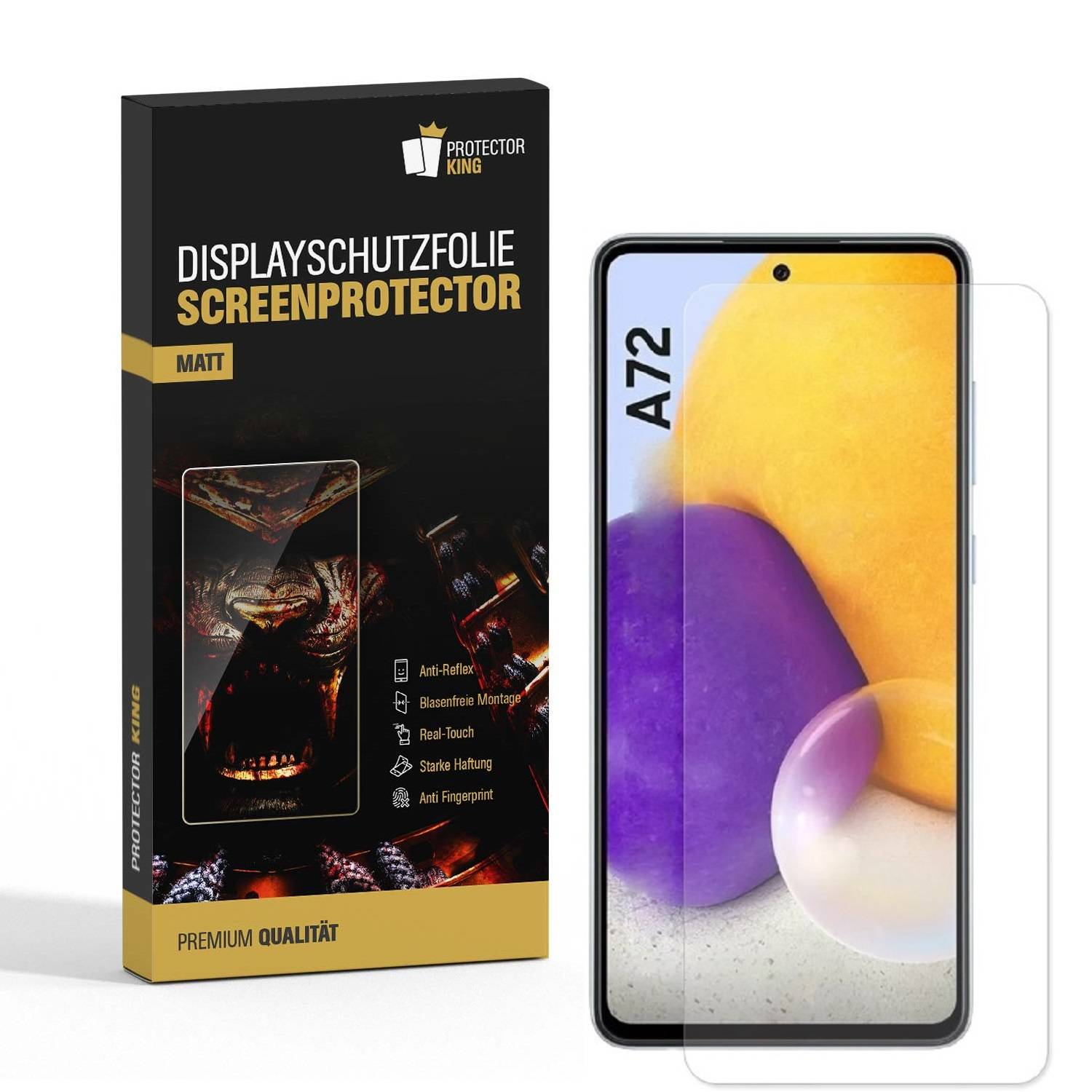 2x Displayfolie für Samsung Galaxy A72 ANTI-REFLEX Displayschutzfolie MATT