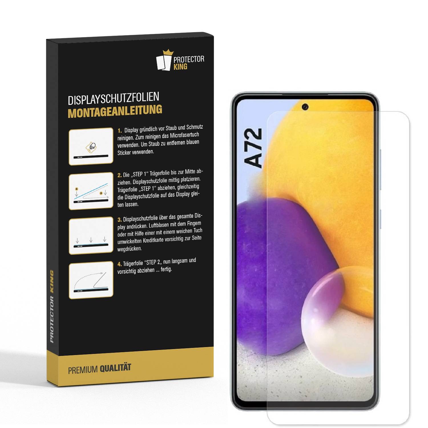 6x Displayfolie für Samsung Galaxy A72 ANTI-REFLEX Displayschutzfolie MATT