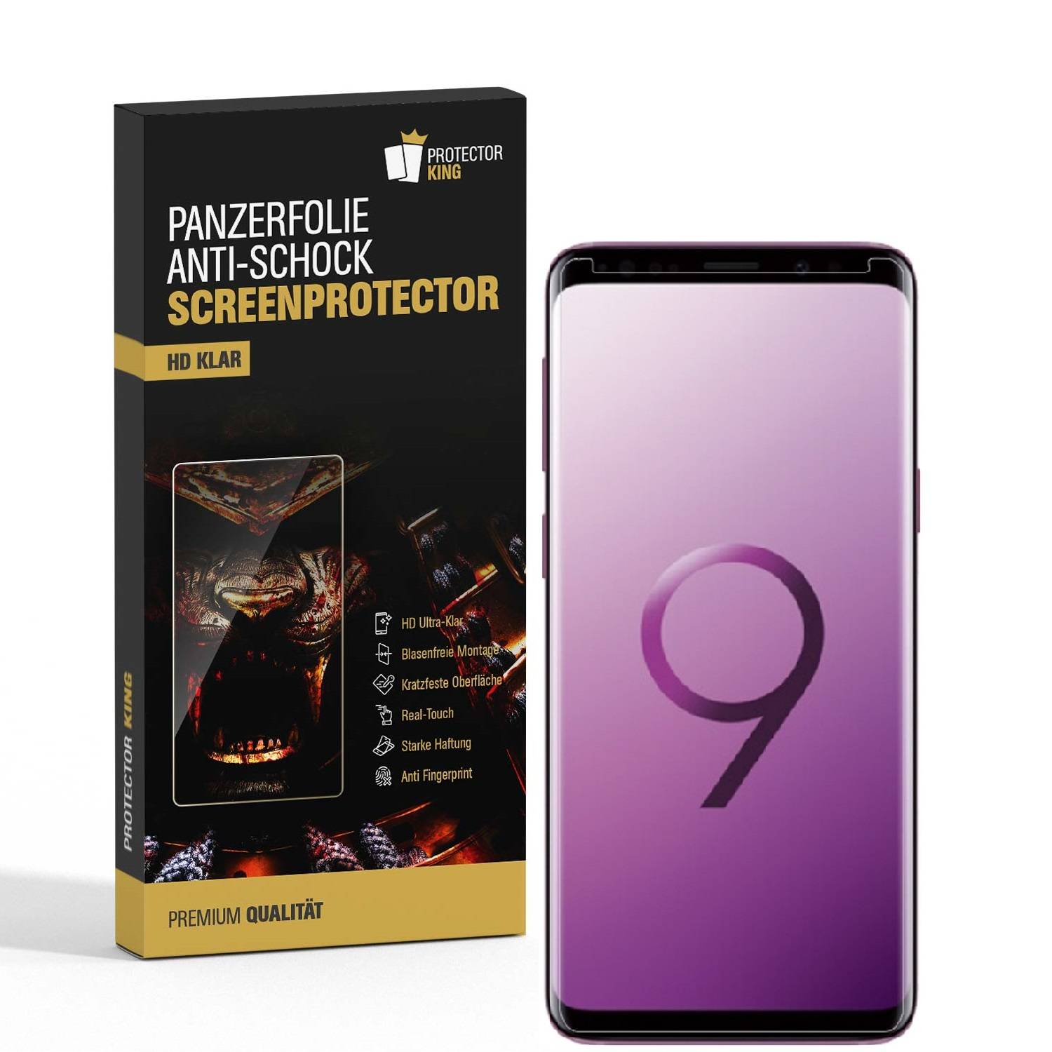 4x Panzerfolie für Samsung Galaxy S9 Plus ANTI-SCHOCK Displayschutzfolie HD KLAR