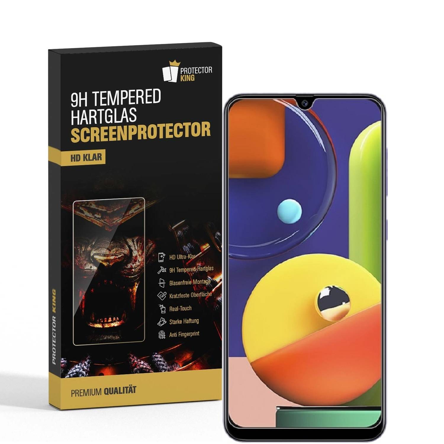 6x 9H Hartglas für Samsung Galaxy A50s Schutzfolie Schutzglas Displayglas Tempered Glasfolie Panzerglas Sicherheitsglas Echtglas Displayschutz
