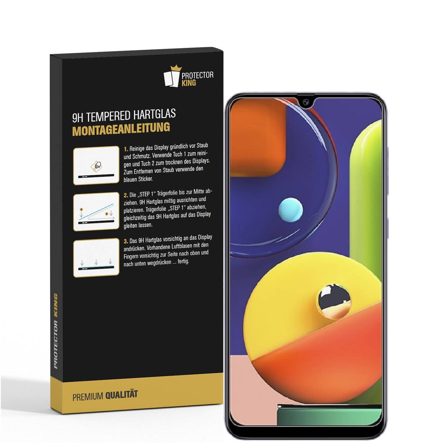 4x 9H Hartglas für Samsung Galaxy A50s Schutzfolie Schutzglas Displayglas Tempered Glasfolie Panzerglas Sicherheitsglas Echtglas Displayschutz