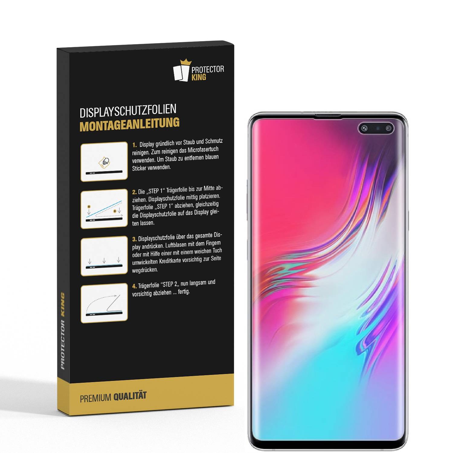 2x 9H Nano-Glass für Samsung Galaxy S10 5G FULL COVER 3D KLAR Anti-Shock Anti-Bruch Anti-Stoß Anti-Schmutz Panzernanoglas Displayschutz Schutzfolie