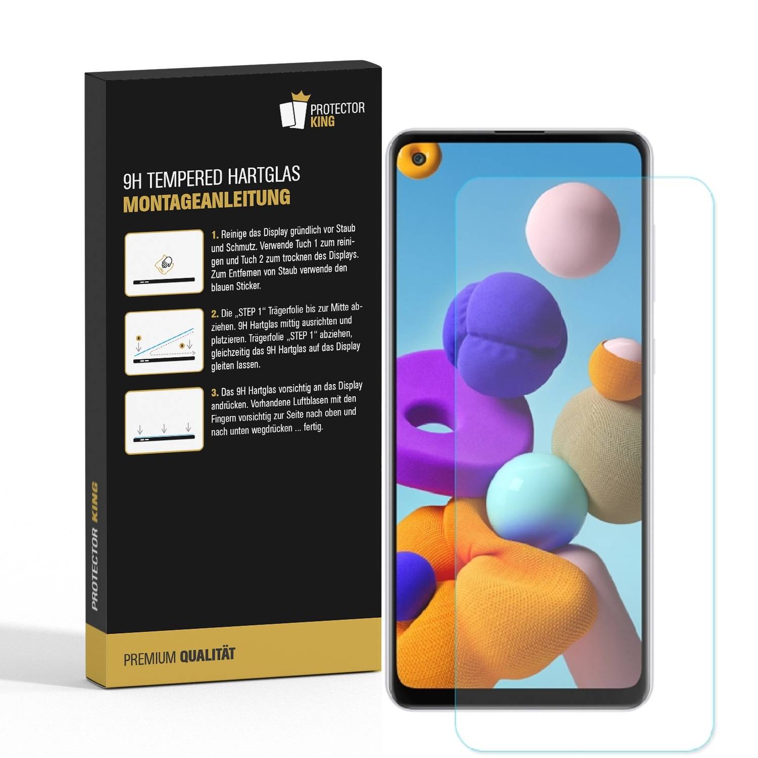 6x 9H Panzerglas für Samsung Galaxy A21s Displayschutz Panzerfolie Schutzfolie Hartglas Schutzglas Displayglas Tempered Glasfolie Sicherheitsglas