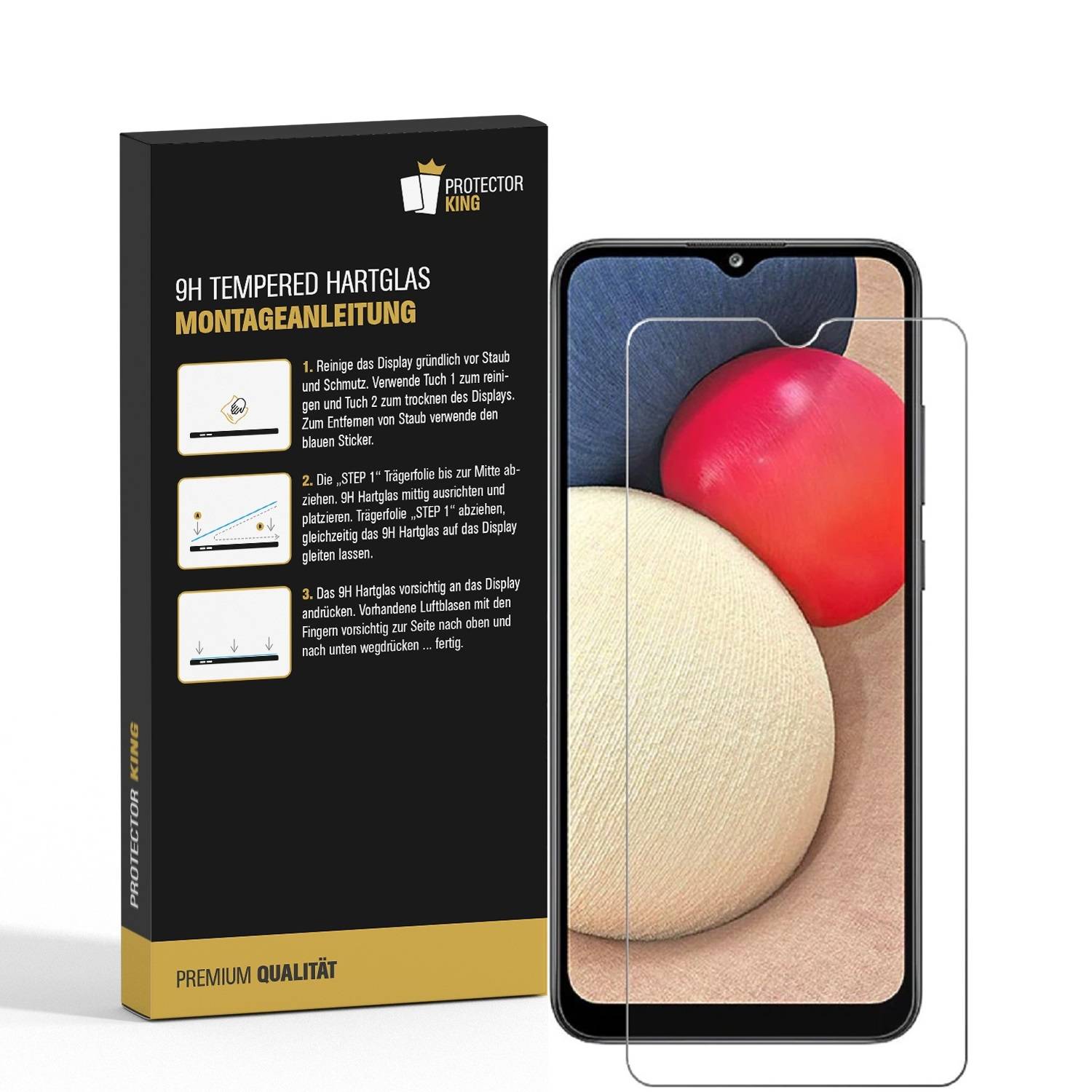 2x 9H Panzerglas für Samsung Galaxy A02S Displayschutz Panzerfolie Schutzfolie Hartglas Schutzglas Displayglas Tempered Glasfolie Sicherheitsglas