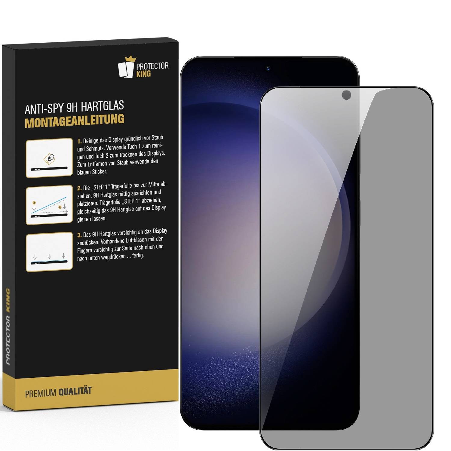 3x Blickschutz 9H Panzerglas für Samsung Galaxy S25 Anti-Spy Privacy Sichtschutz Tempered Hartglas Displayschutz Schutzglas Screen Protector