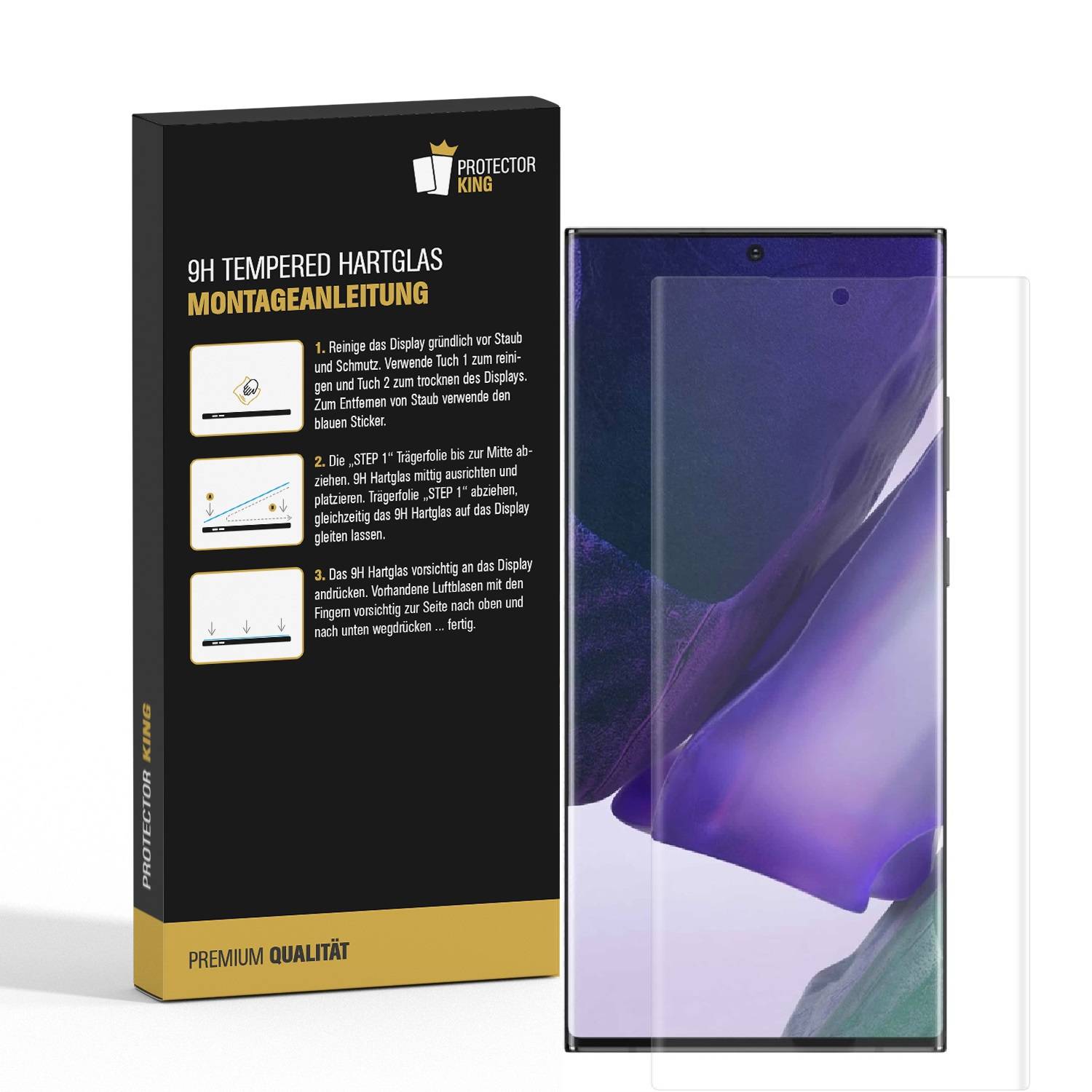 1x 9H Panzerglas für Samsung Galaxy Note 20 Ultra FULL CURVED Schutzfolie Schutzglas HD KLAR Hartglas Displayschutz Panzerfolie Displayglas Tempered