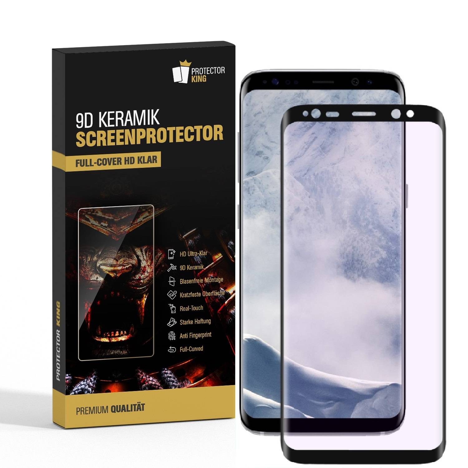 4x 9D Keramik-Glass für Samsung Galaxy S8 Plus FULL COVER 3D KLAR Panzerfolie Displayschutz Schutzfolie Ceramic Screen-Protector