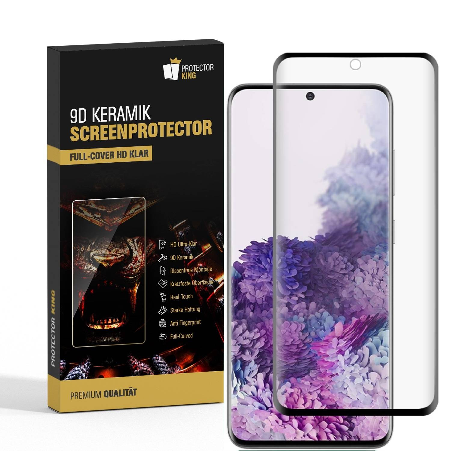 4x 9D Keramik-Glass für Samsung Galaxy S20 Ultra FULL COVER 3D KLAR Panzerfolie Displayschutz Schutzfolie Ceramic Screen-Protector