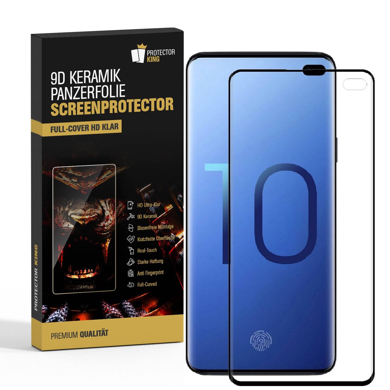 3x 9D Keramik-Glass für Samsung Galaxy S10 Plus FULL CURVED 3D KLAR Panzerfolie Displayschutz Schutzfolie Ceramic Screen-Protector