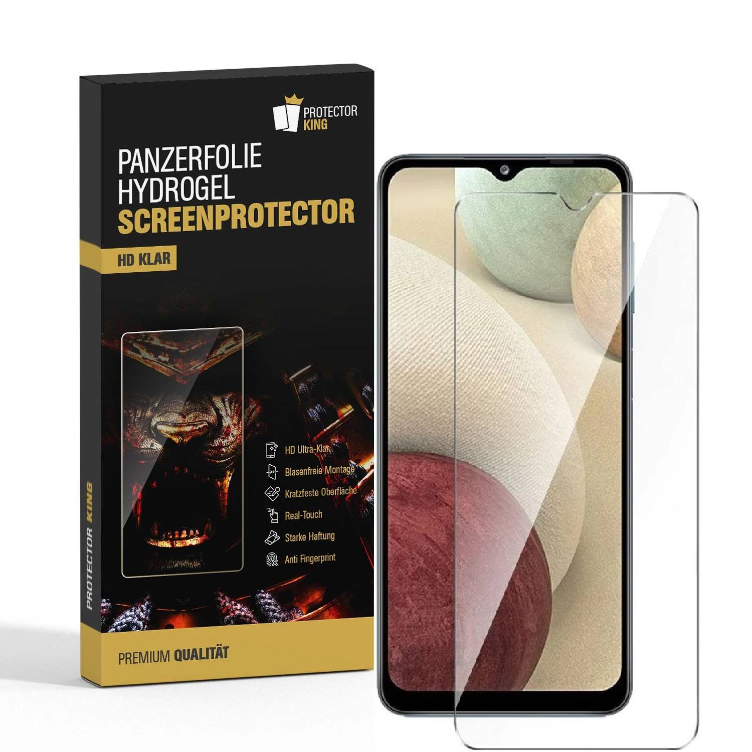 1x Hydrogel-Glass für Samsung Galaxy A12 Selbstheilend für Micro Kratzer 3D KLAR Panzerfolie Displayschutz Schutzfolie Screen-Protector