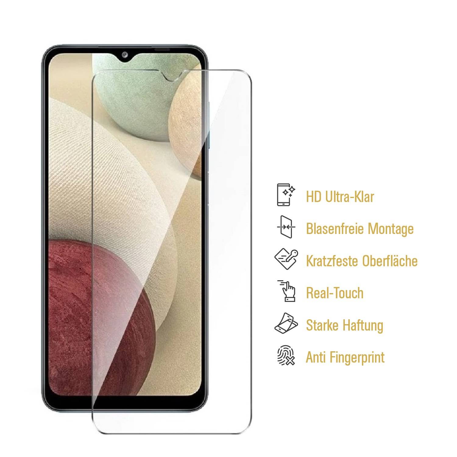 2x Hydrogel-Glass für Samsung Galaxy A12 Selbstheilend für Micro Kratzer 3D KLAR Panzerfolie Displayschutz Schutzfolie Screen-Protector