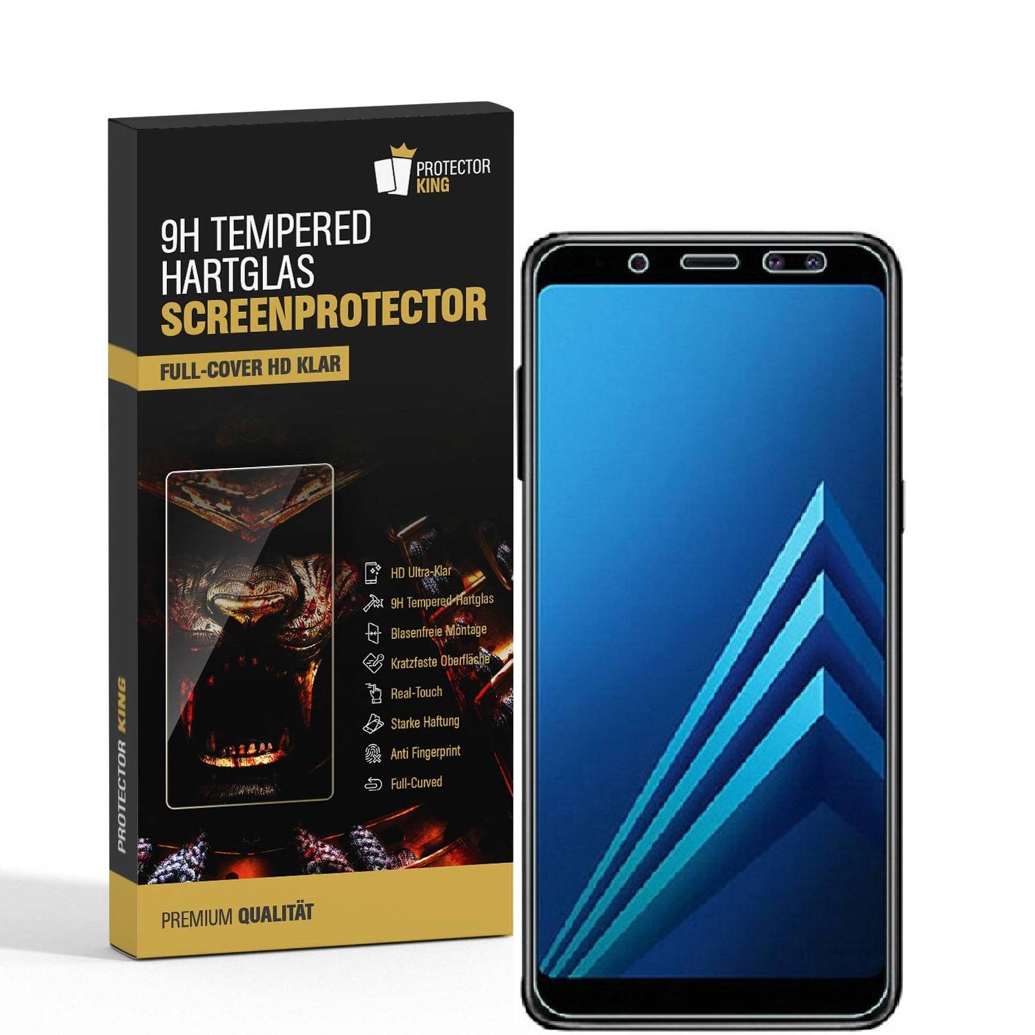 1x 9H Hartglas für Samsung Galaxy A5 2018 FULL Displayschutz Panzerfolie KLAR Panzerglas Schutzglas Schutzfolie