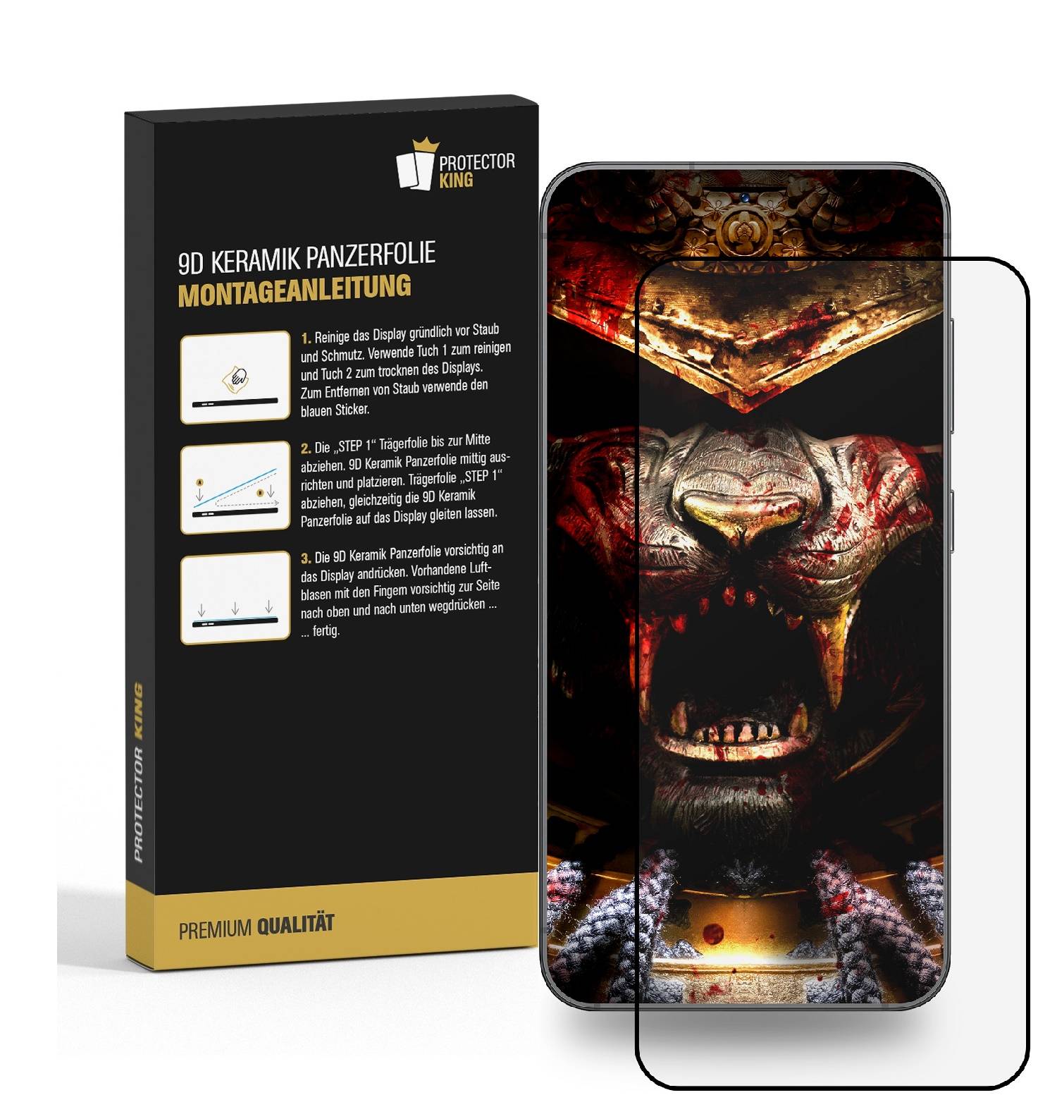 4x 9D Keramik-Glass für Samsung Galaxy A72 FULL COVER 3D KLAR Panzerfolie Displayschutz Schutzfolie Ceramic Screen-Protector