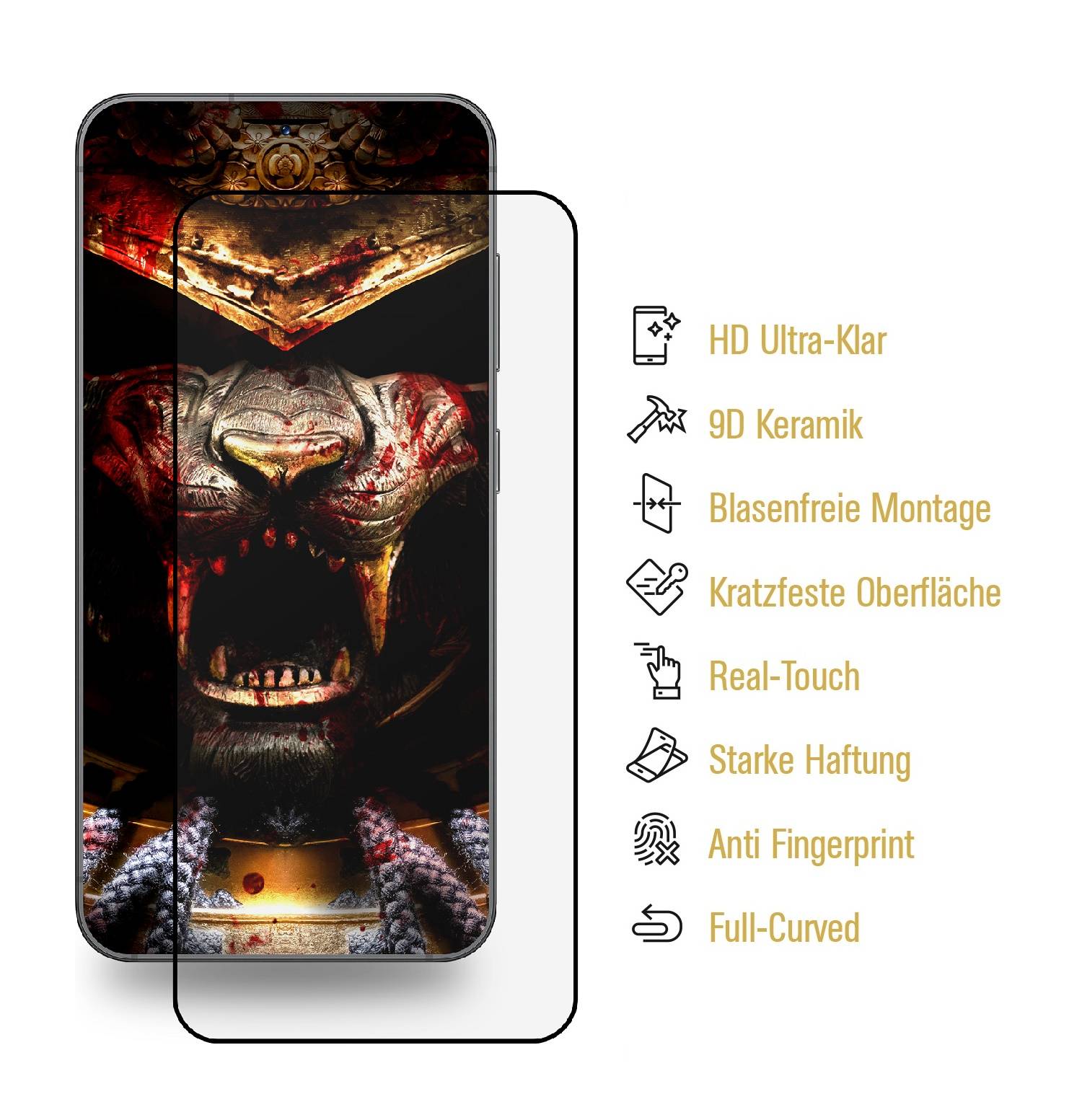 4x 9D Keramik-Glass für Samsung Galaxy A72 FULL COVER 3D KLAR Panzerfolie Displayschutz Schutzfolie Ceramic Screen-Protector
