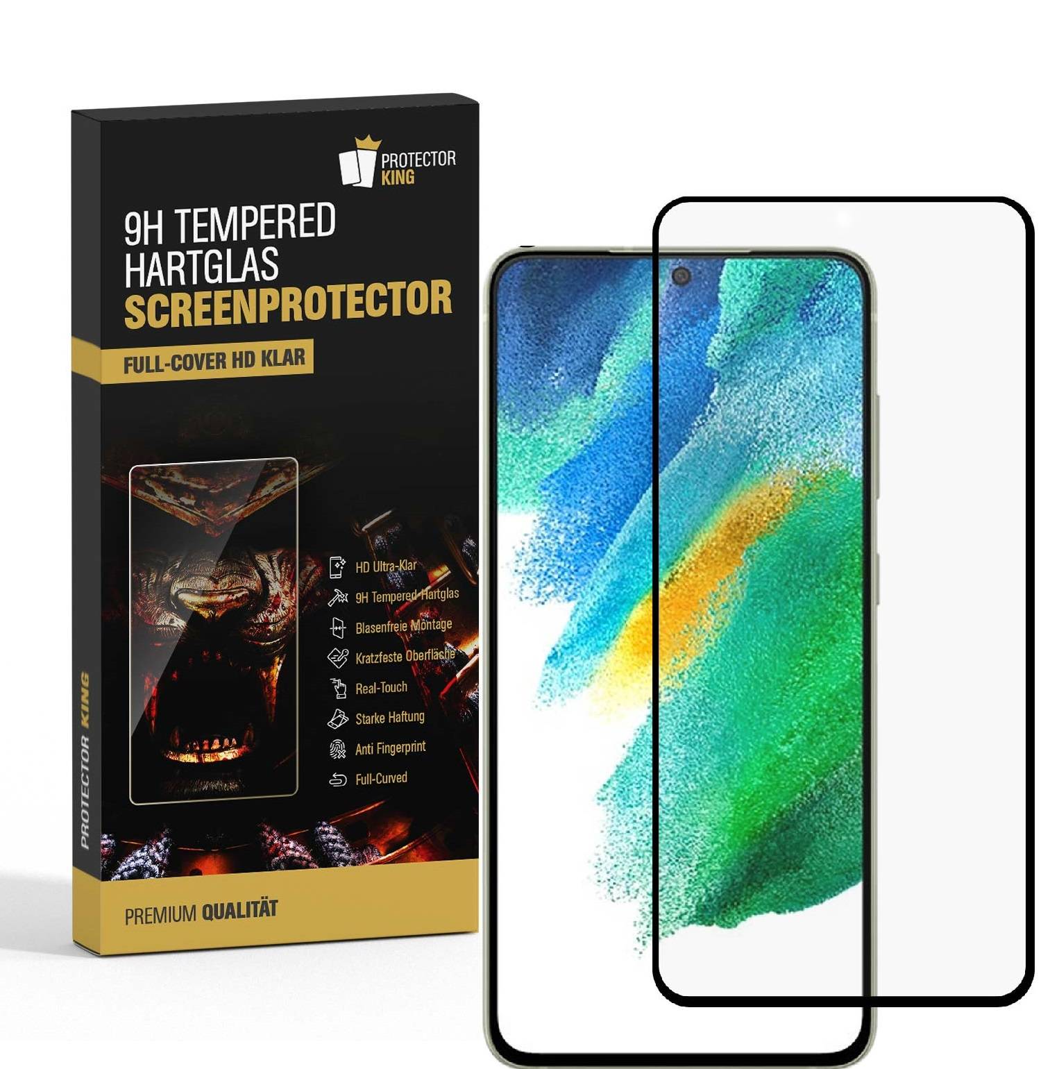 4x 9H Panzerglas für Samsung Galaxy S21 FE Full-Screen Protector HD klar Displayschutz Schutzglas Tempered Hartglas